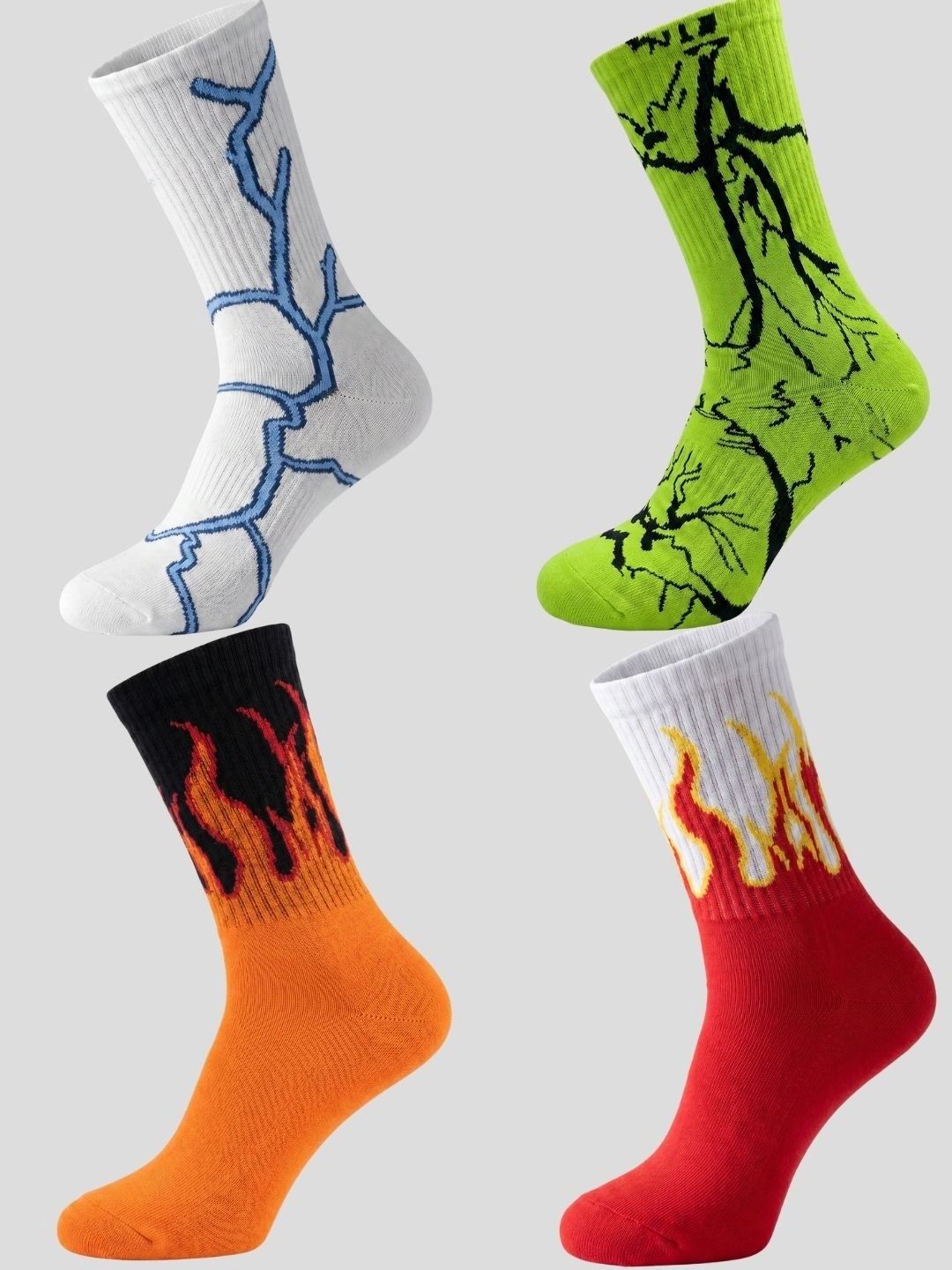 Moda Rapido Men Pack of 4 Cotton Blend Patterned Calf Length Socks