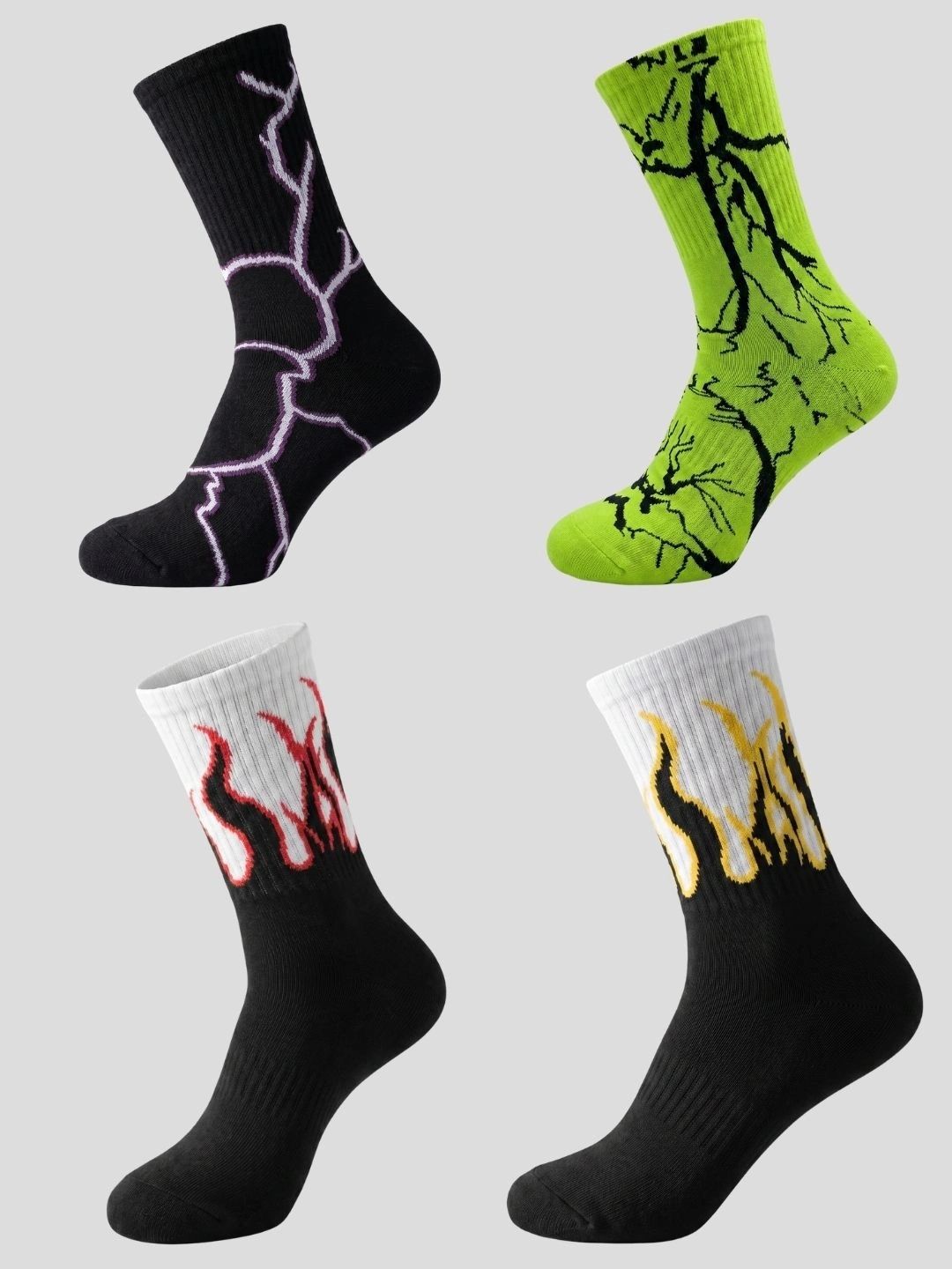Moda Rapido Men Pack of 4 Cotton Blend Patterned Above Ankle Socks