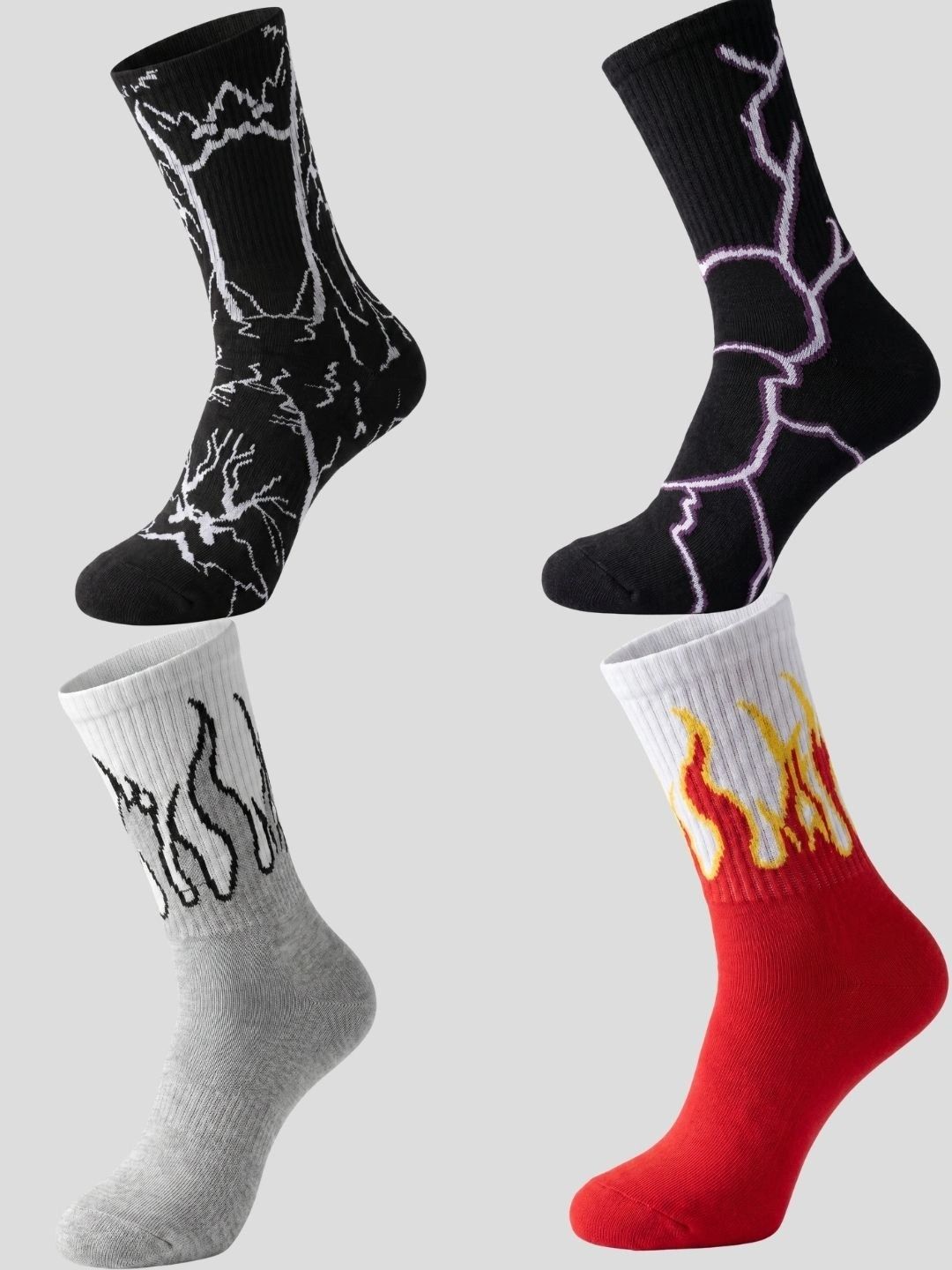 Moda Rapido Men Pack of 4 Cotton Blend Patterned Above Ankle Socks