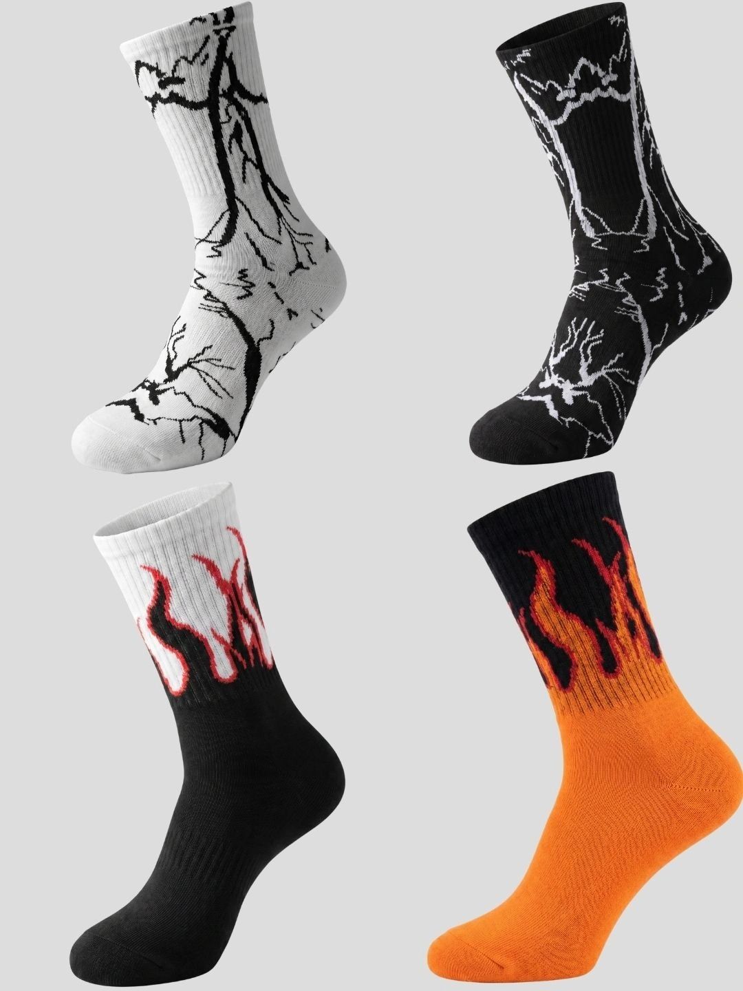 Moda Rapido Men Pack of 4 Cotton Blend Patterned Calf Length Socks