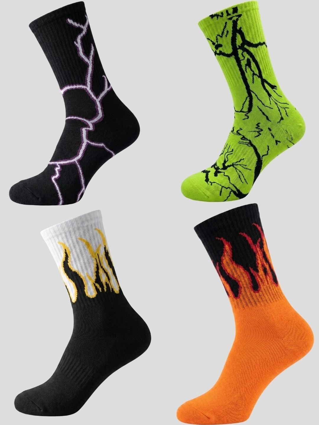 Moda Rapido Men Pack of 4 Cotton Blend Patterned Above Ankle Socks