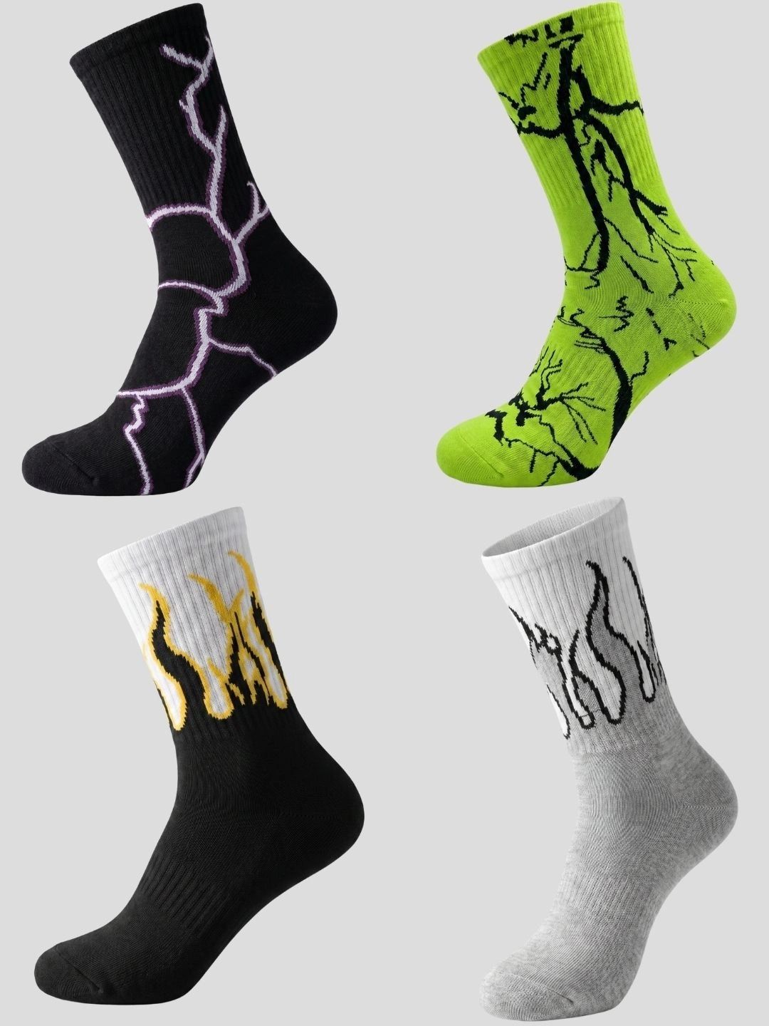Moda Rapido Men Pack of 4 Cotton Blend Patterned Above Ankle Socks