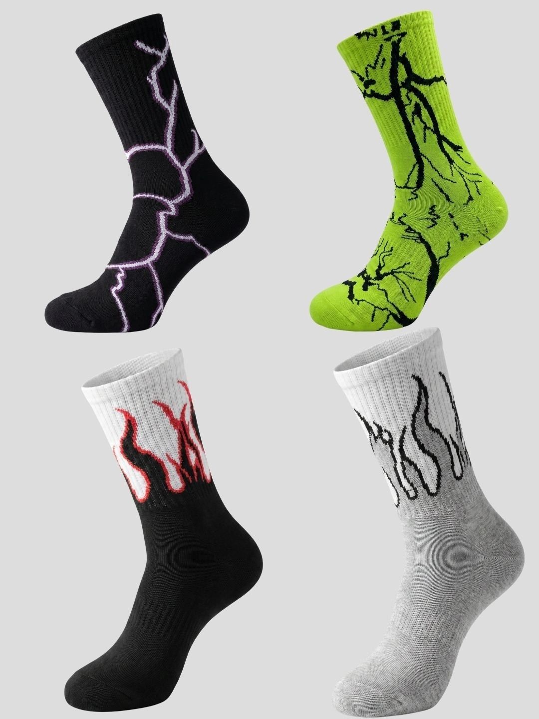 Moda Rapido Men Pack of 4 Cotton Blend Patterned Above Ankle Socks