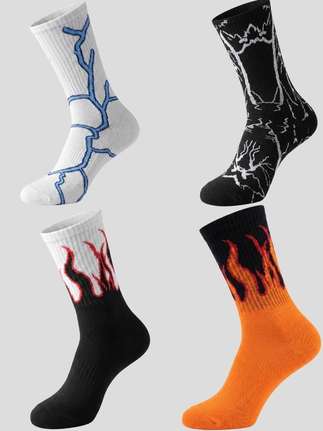 Moda Rapido Men Pack of 4 Cotton Blend Patterned Above Ankle Socks