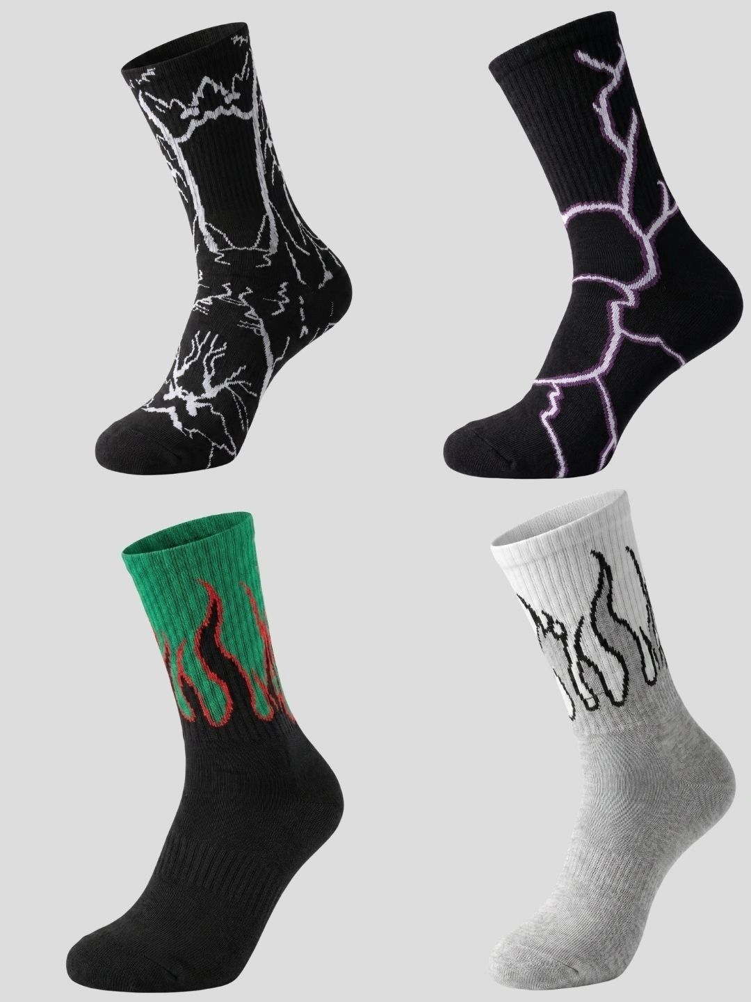 Moda Rapido Men Pack of 4 Cotton Blend Patterned Above Ankle Socks