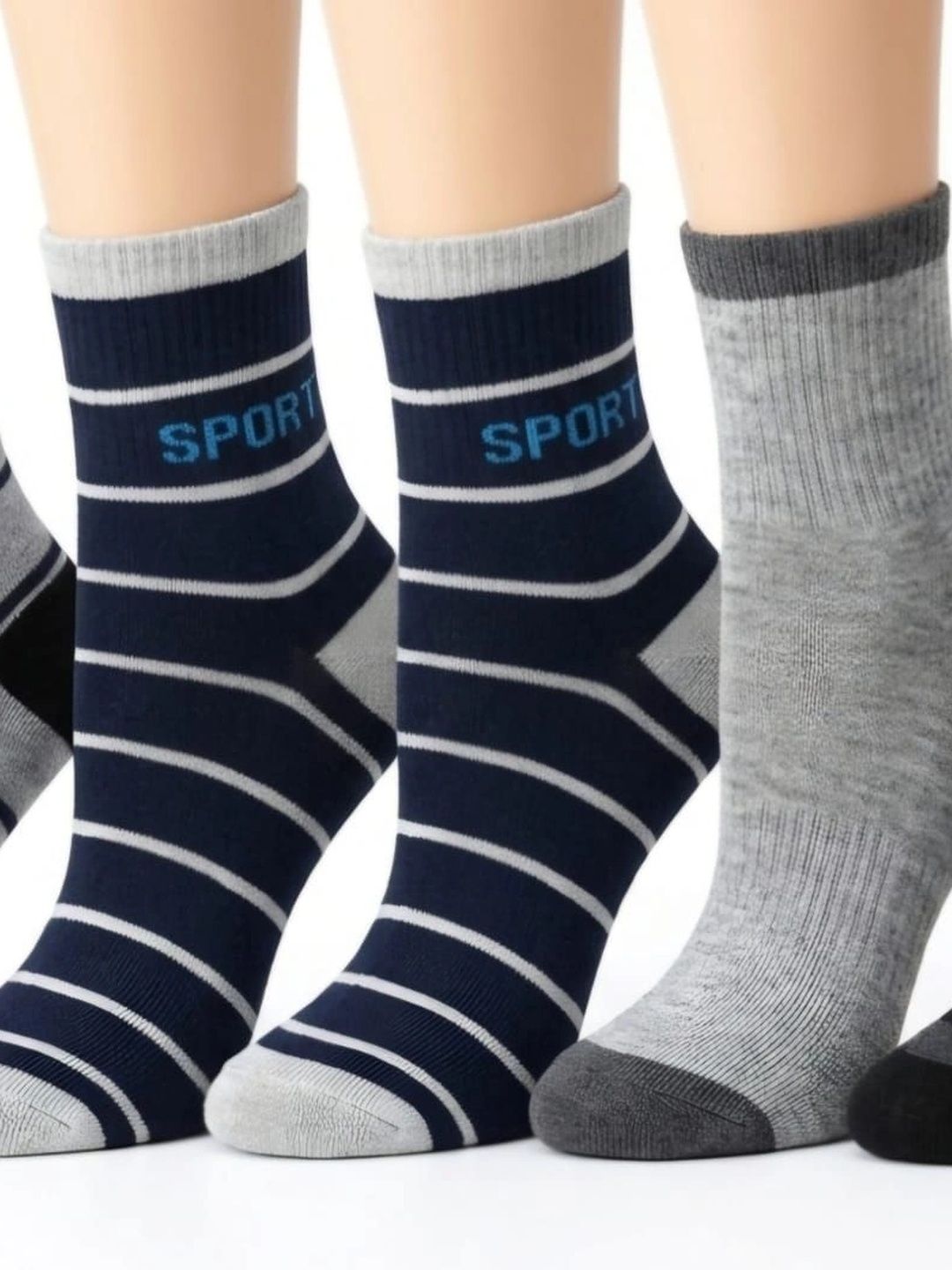 SOKSI Men Pack of 8 Cotton Assorted Colourblocked Above Ankle Socks