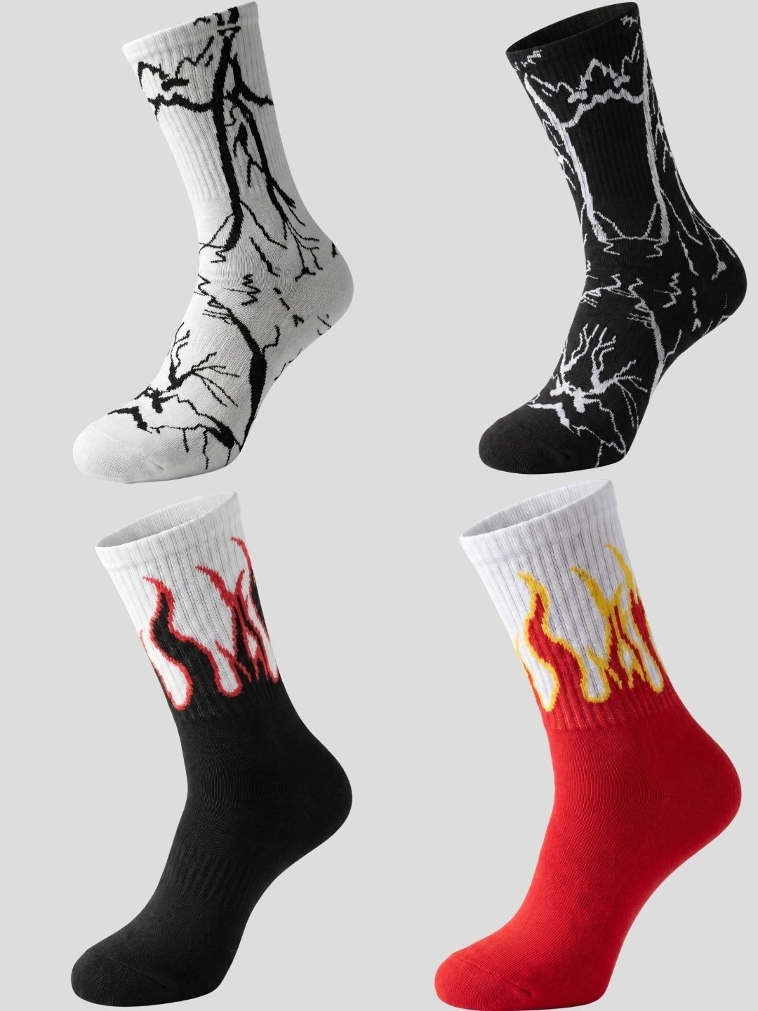Moda Rapido Men Pack of 4 Cotton Blend Patterned Above Ankle Socks