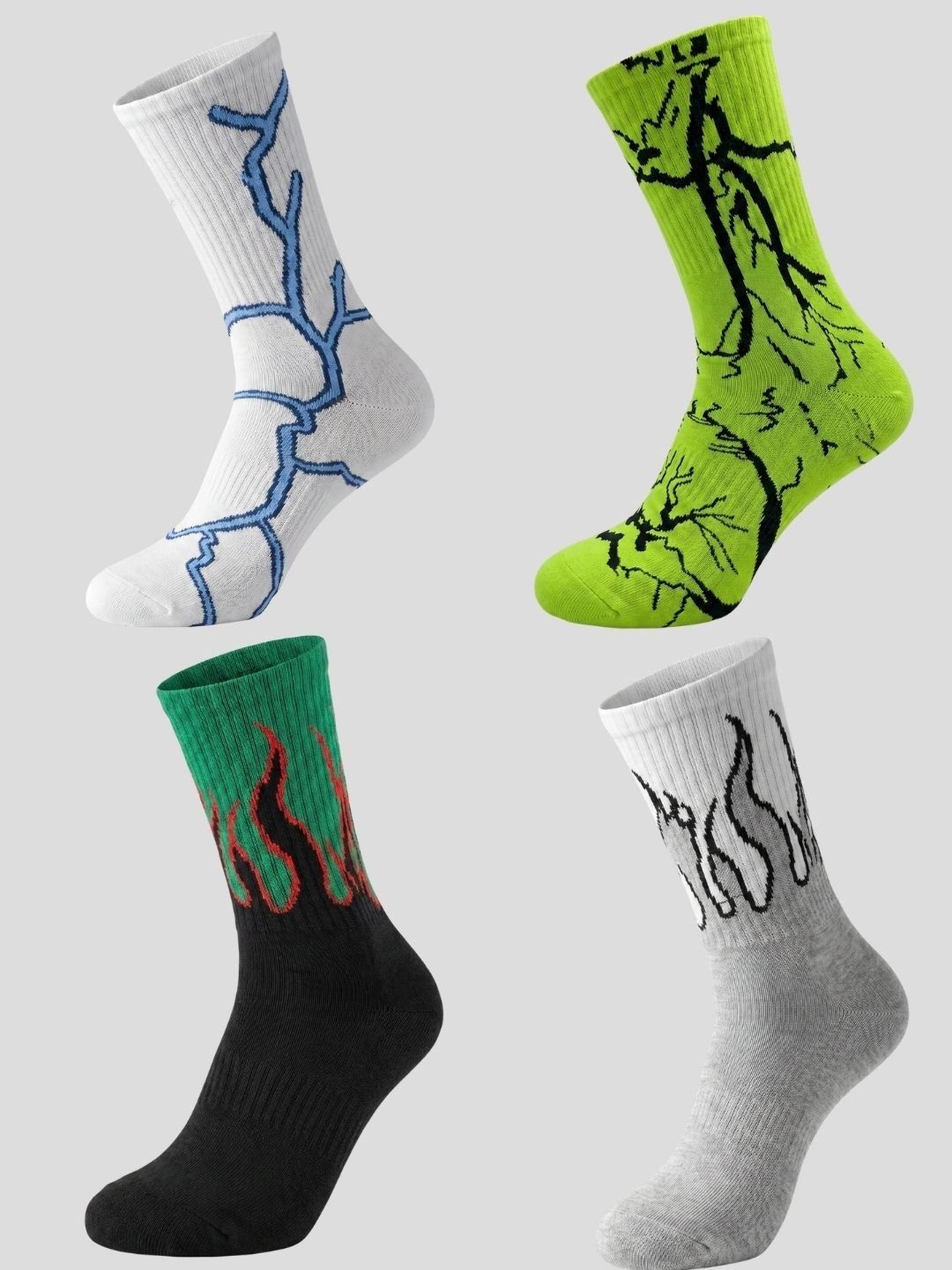 Moda Rapido Men Pack of 4 Cotton Blend Patterned Calf Length Socks