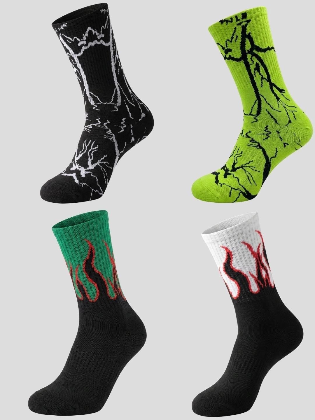 Moda Rapido Men Pack of 4 Cotton Blend Patterned Above Ankle Socks