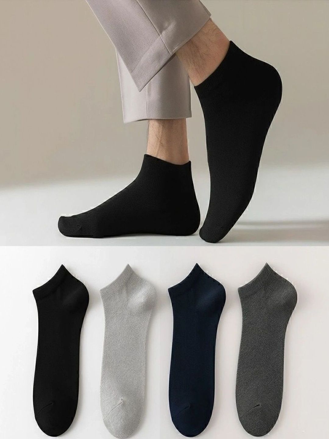 SOKSI Men Pack of 6 Cotton Assorted Shoe Liners Socks