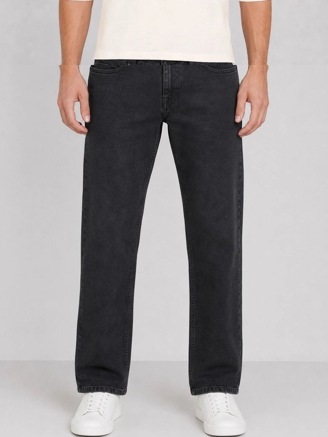 Kyber Men Jean Straight Fit Mid-Rise Light Fade Stretchable Jeans