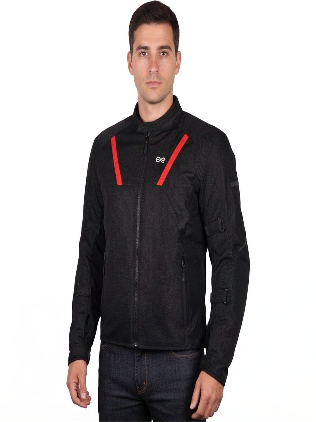 EverRide Men Colourblocked Reflective Strip Sporty Jacket