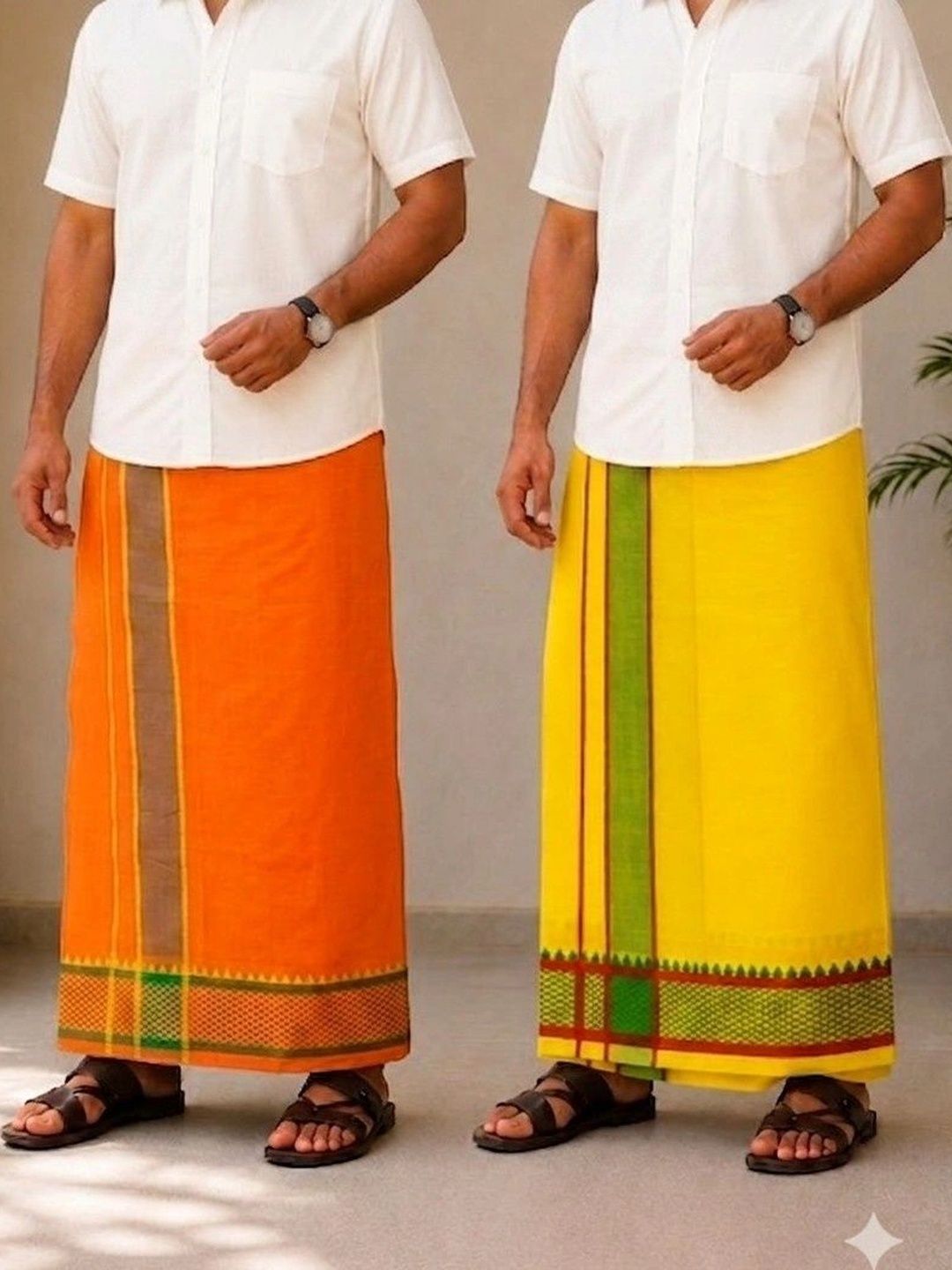 Sharan Elegance Men Cotton Dhoti Dhotis