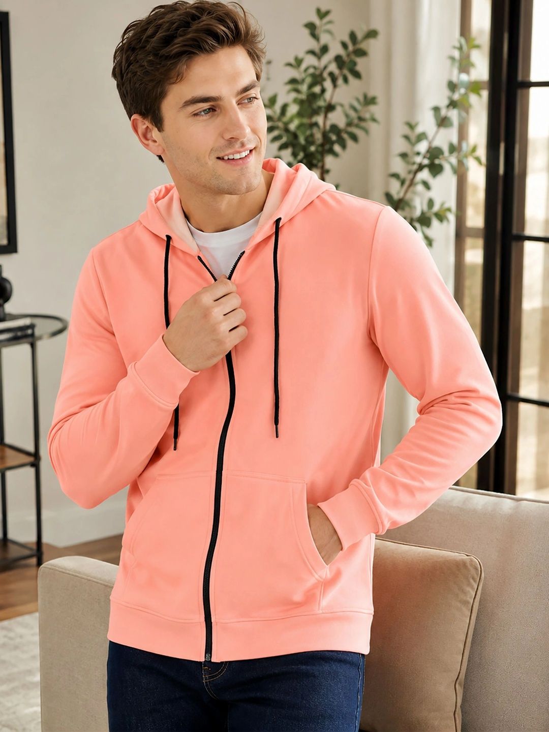 MaverIQ Men Fleece Lightweight Open Front Jacket