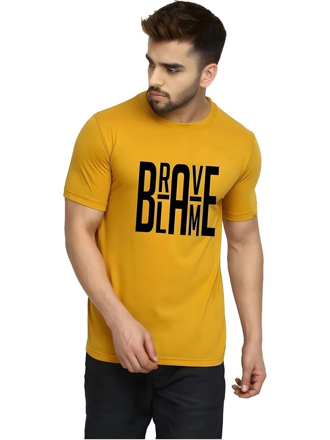 FLORA SHINE Men Typography Printed Bio Finish T-shirt