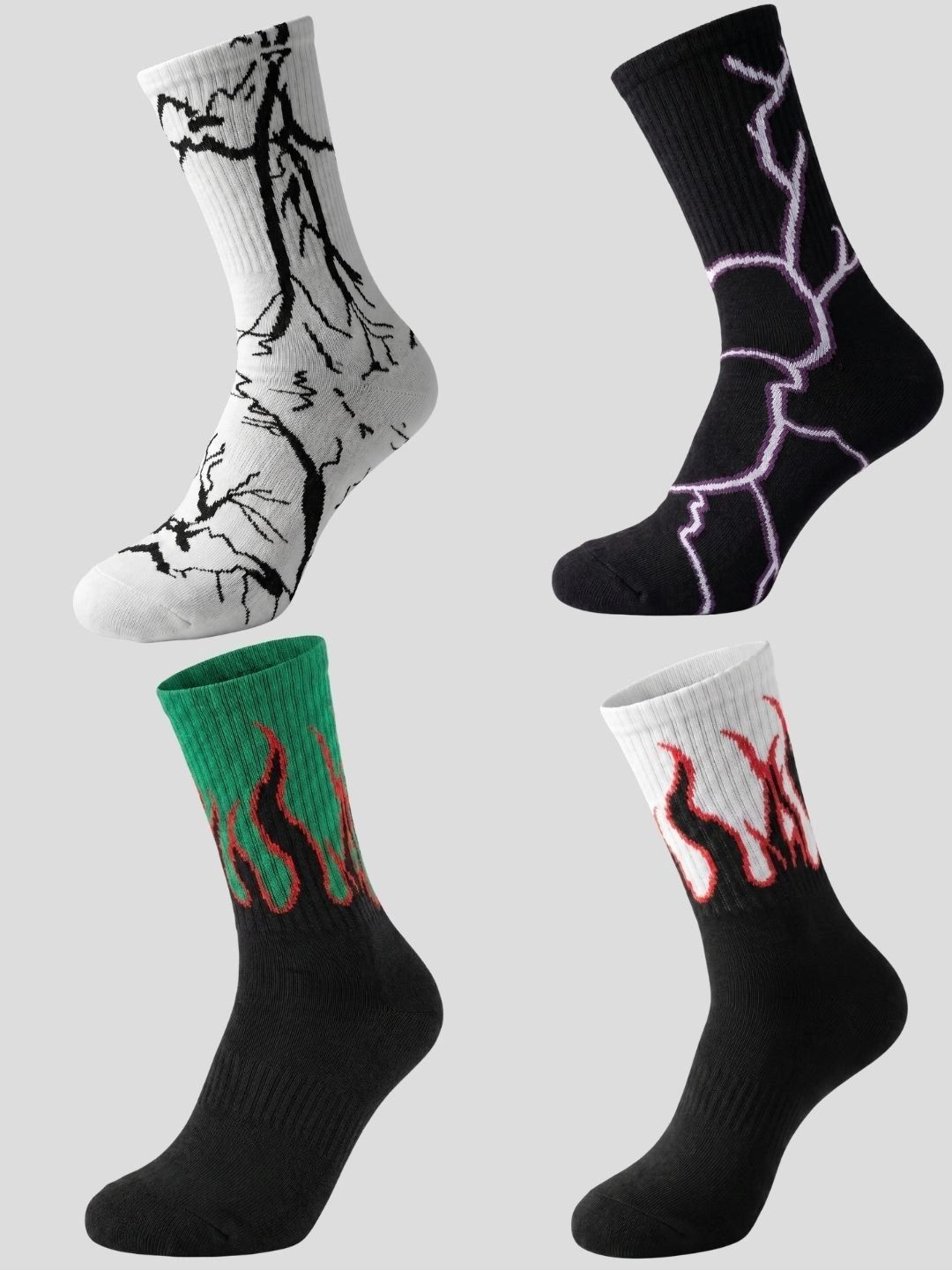 Moda Rapido Men Pack of 4 Cotton Blend Patterned Calf Length Socks