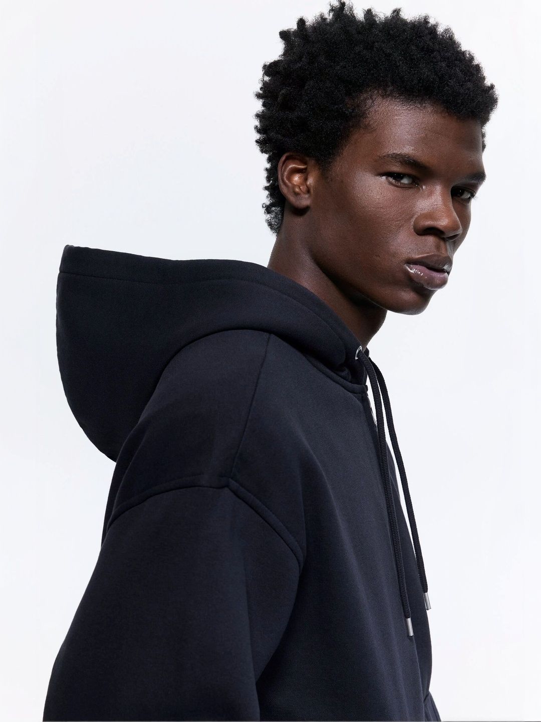 H&M Men Loose Fit Zip-Through Hooded sweatshirt