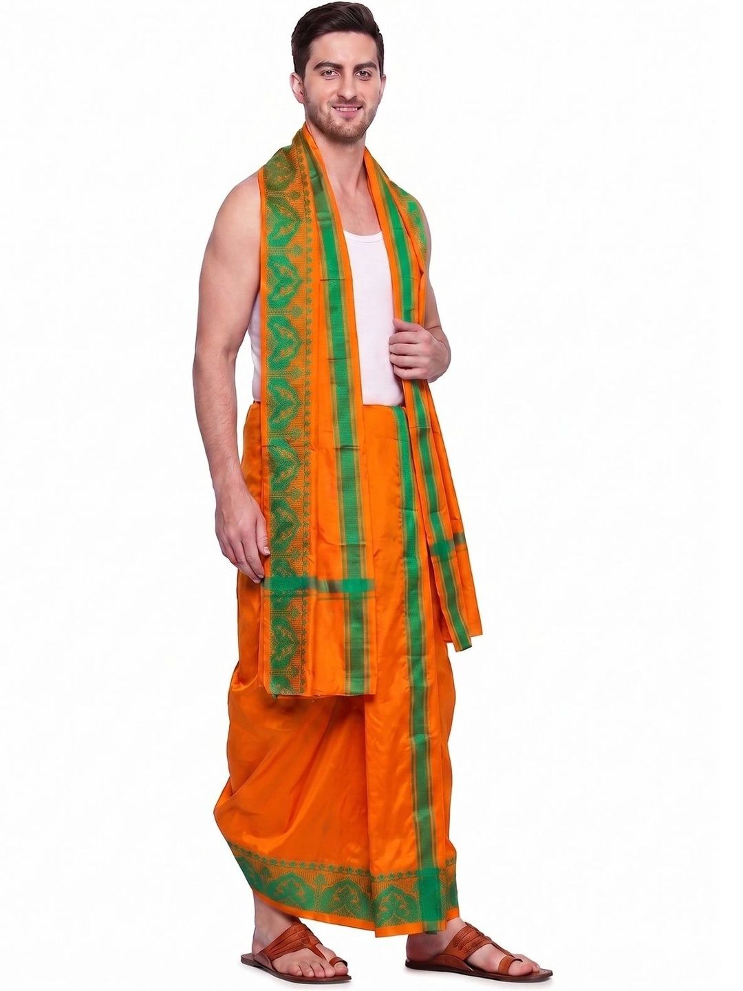 Hornbill Enterprises Men Printed Cotton Dhoti Dhotis