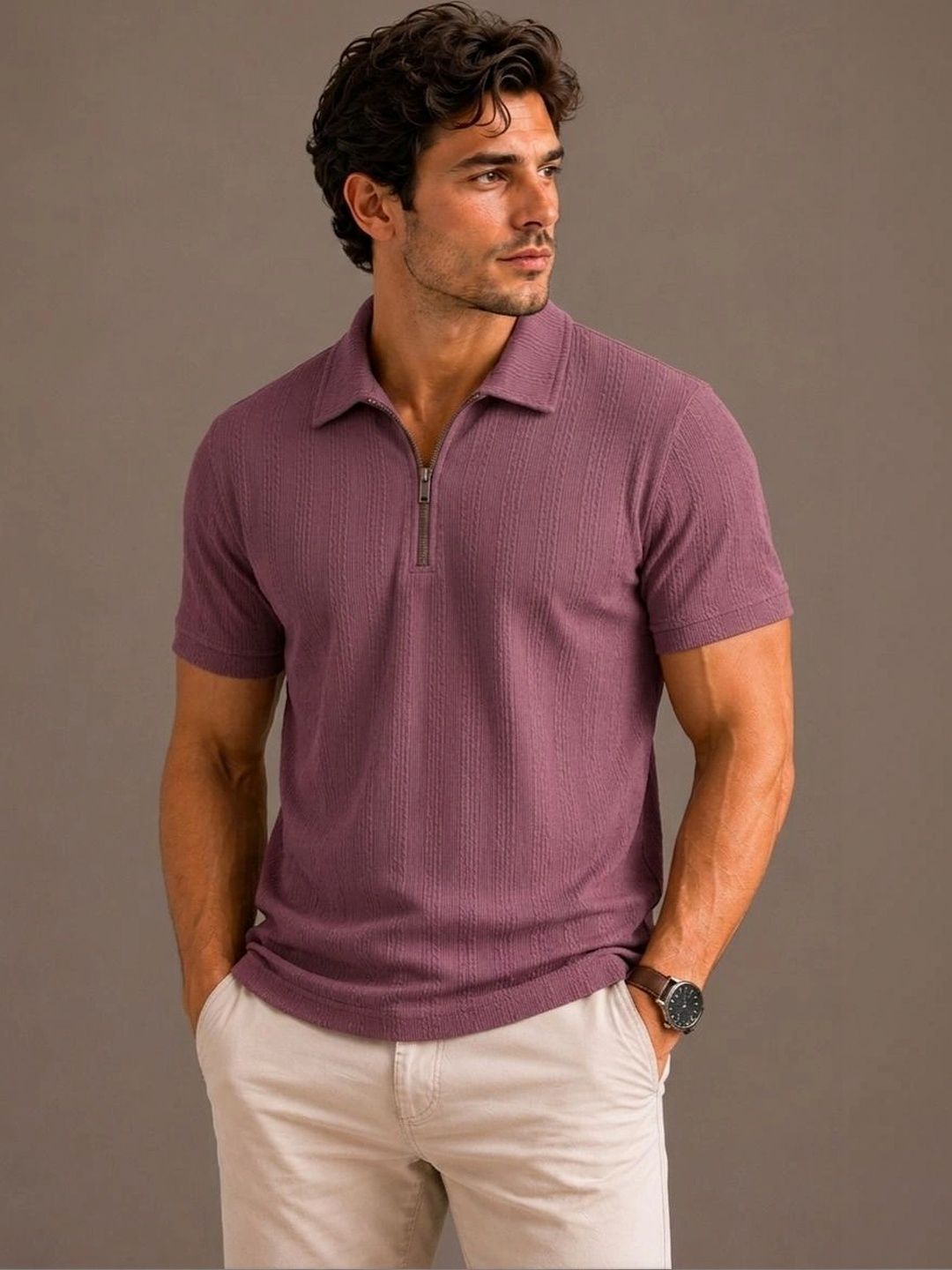 SZN Men Polo Collar T-shirt