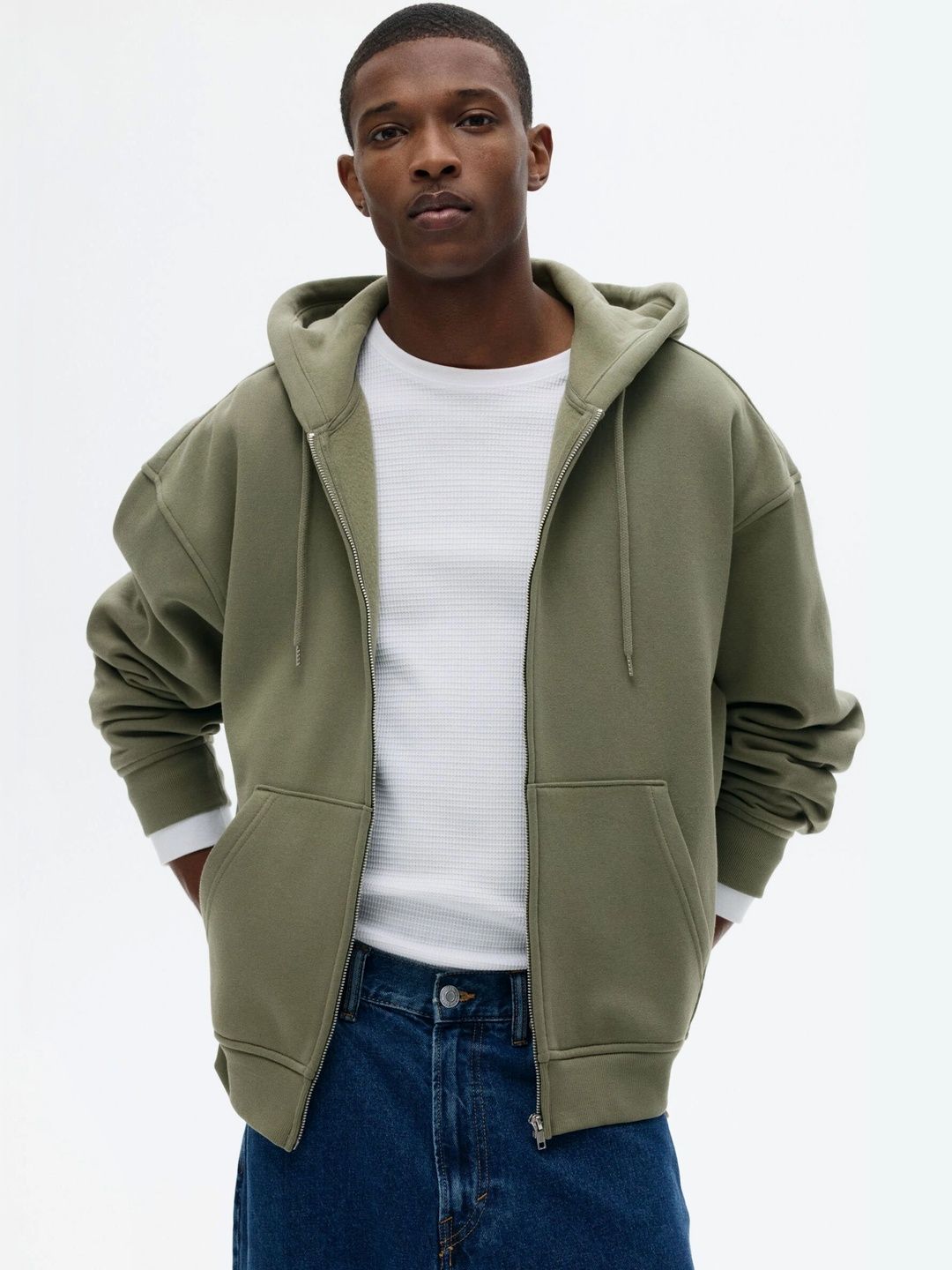 H&M Loose  Fit Zip-Through Hoodie