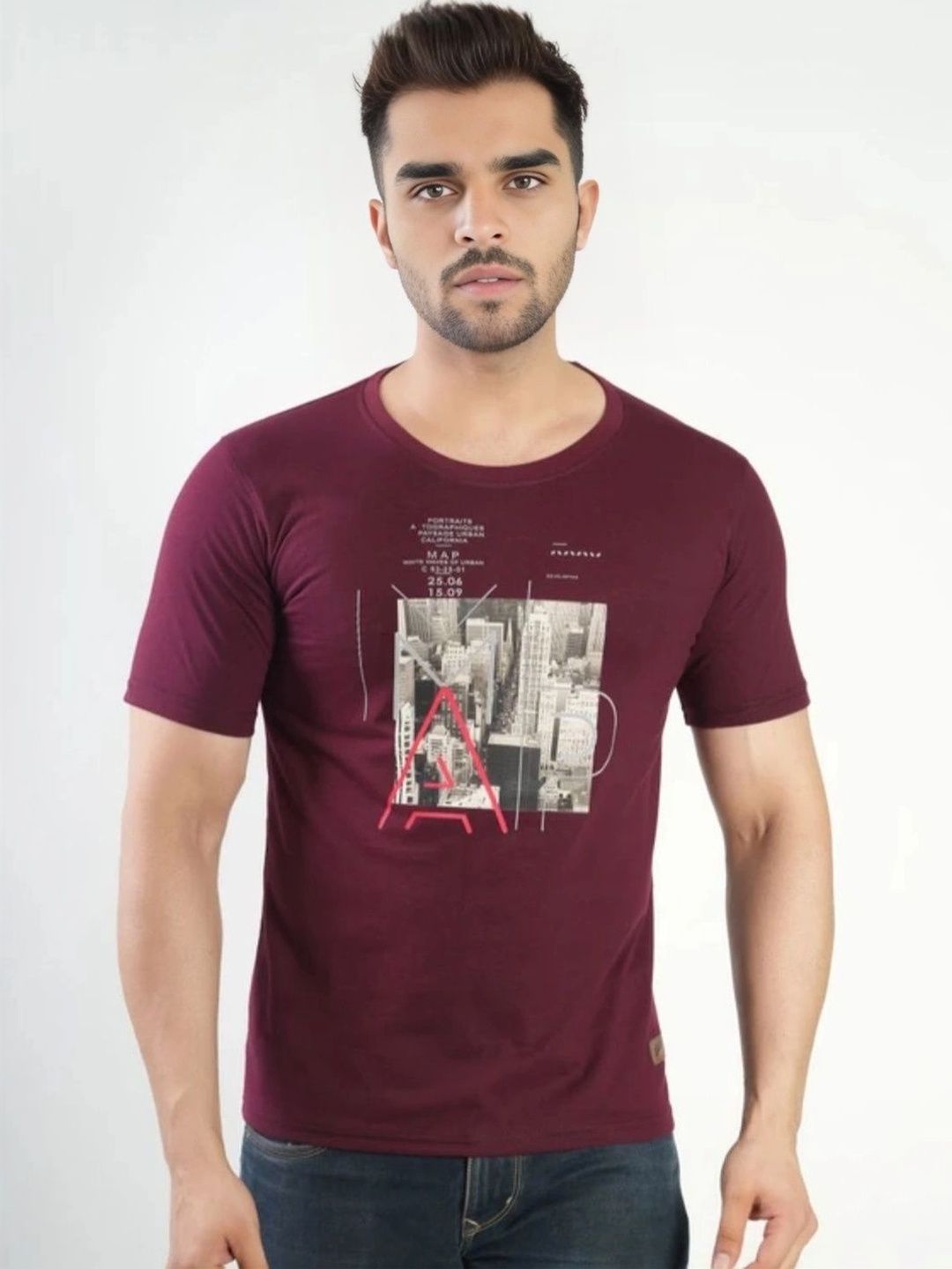 FLORA SHINE Men Printed Bio Finish T-shirt