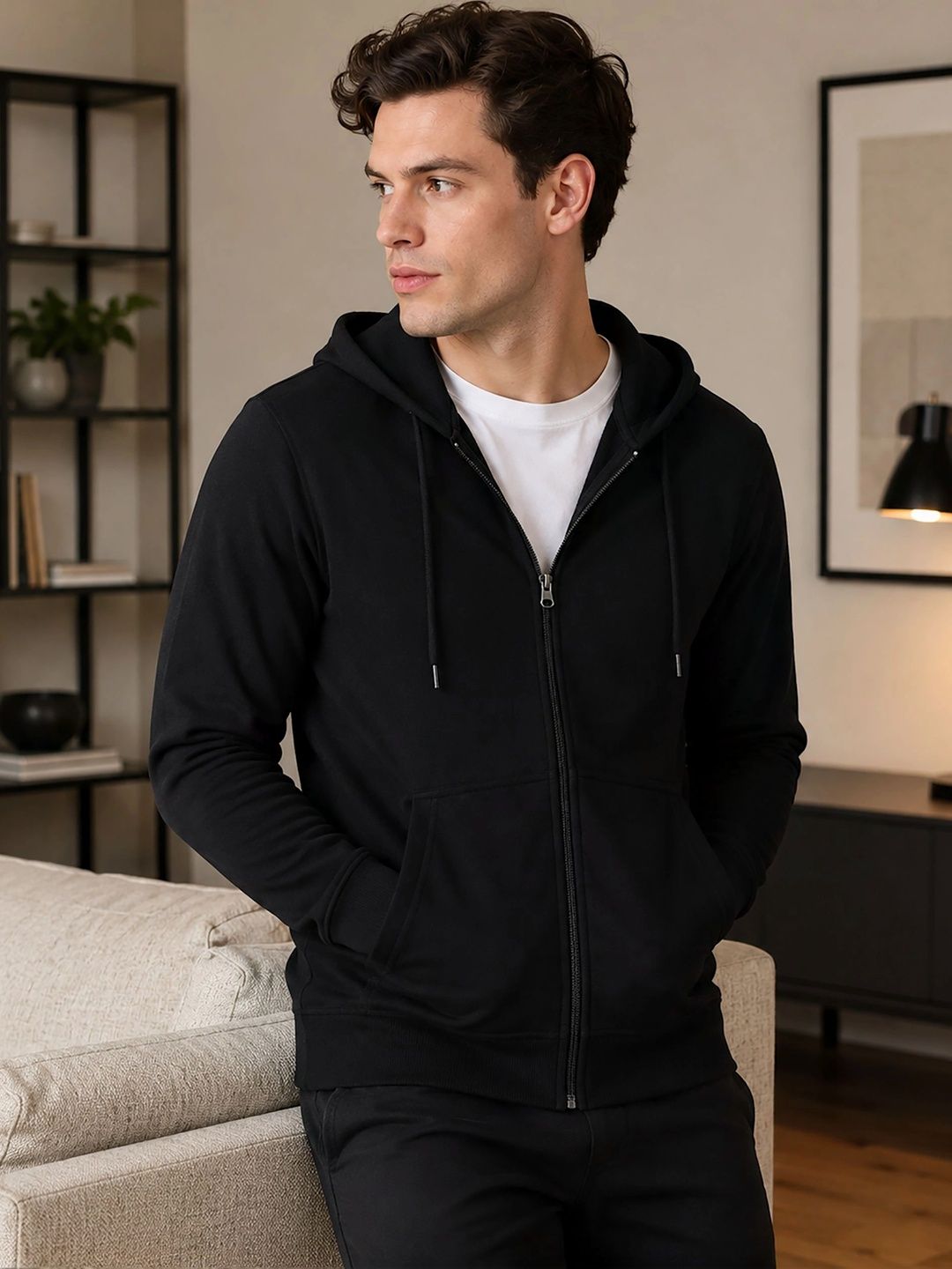 SZN Men Fleece Lightweight Open Front Jacket