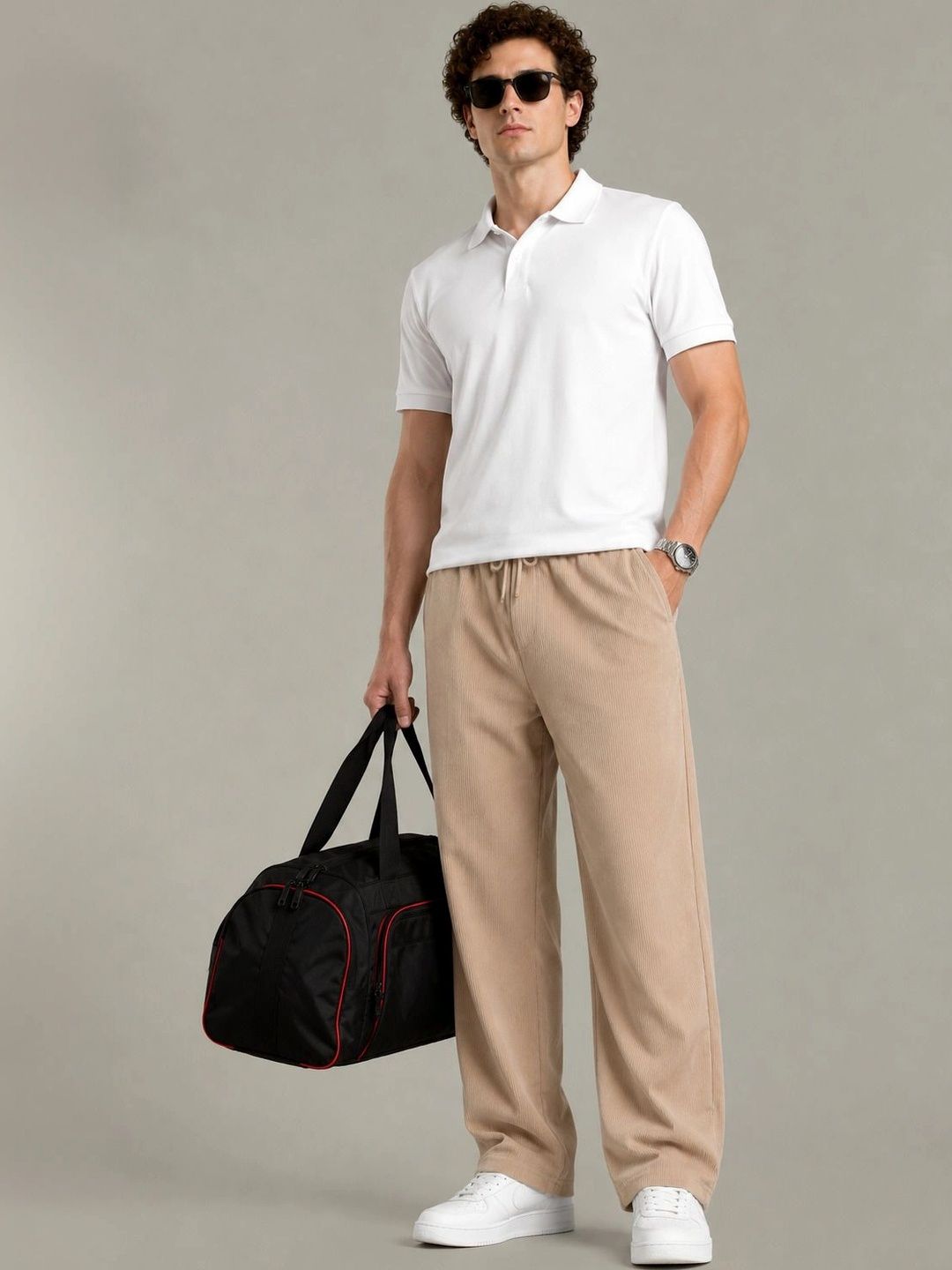 SZN Men Regular Fit Textured Training Track Pants