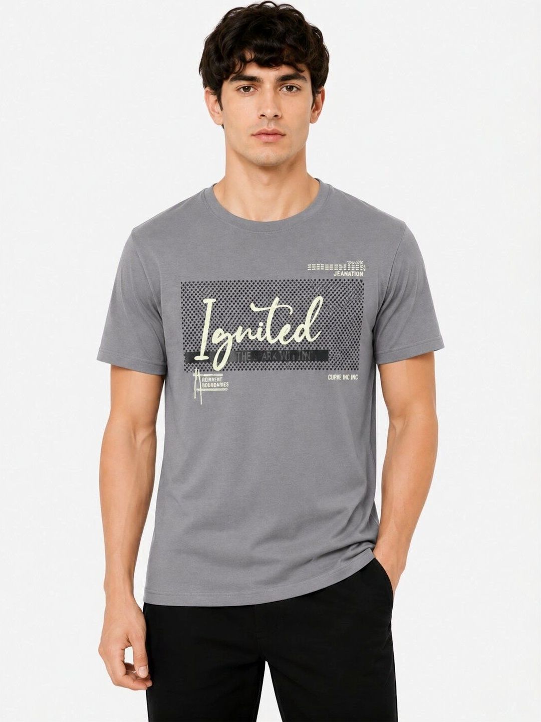 Plugin Men Typography Printed T-shirt
