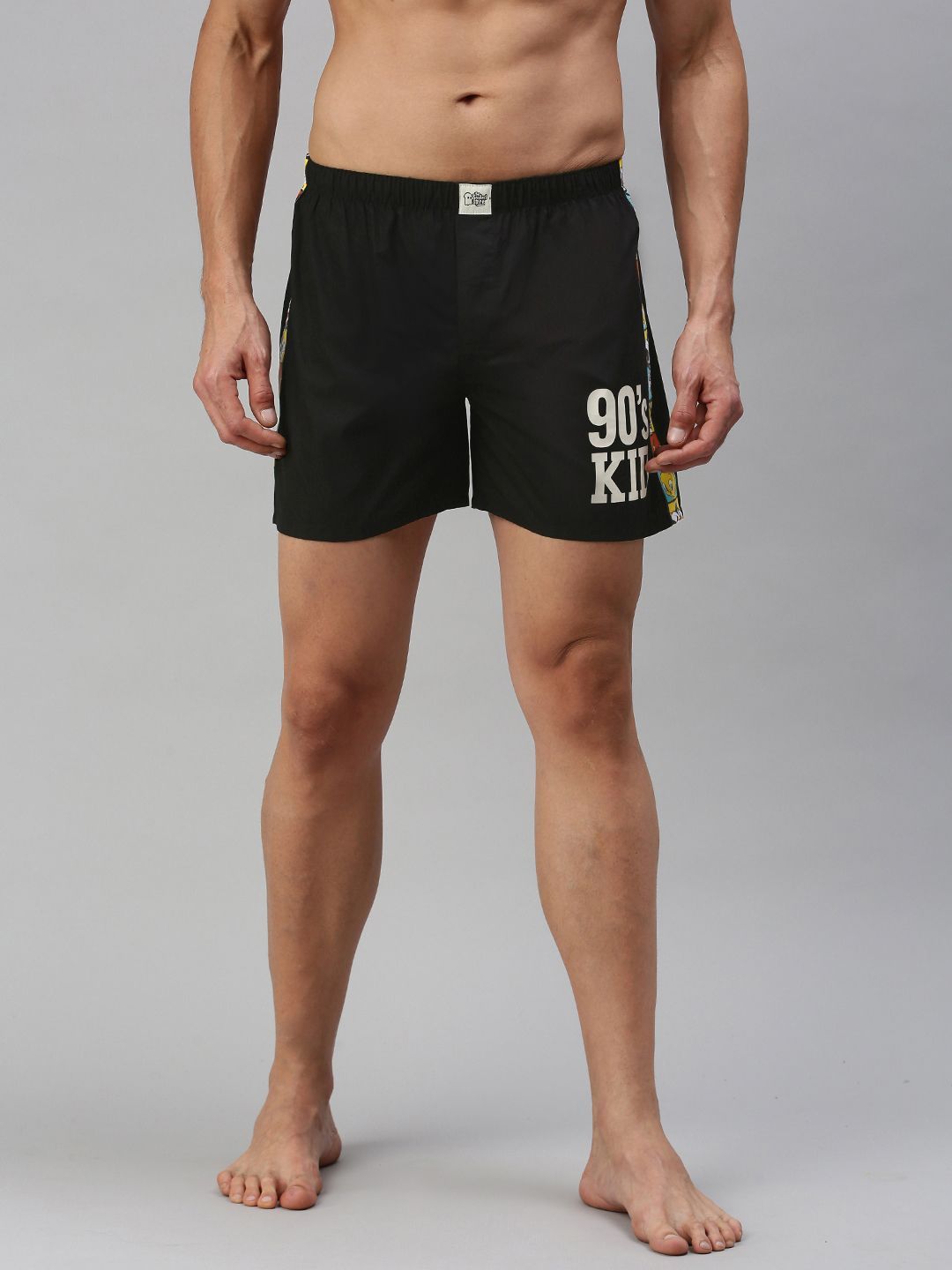The Souled Store Men Regular Fit Looney Tunes Printed Black Boxer Shorts