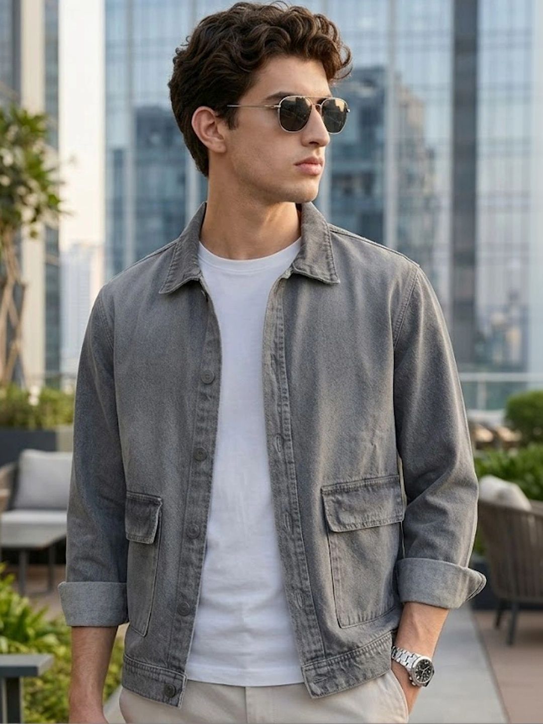 Urbano Fashion Washed Denim Jacket