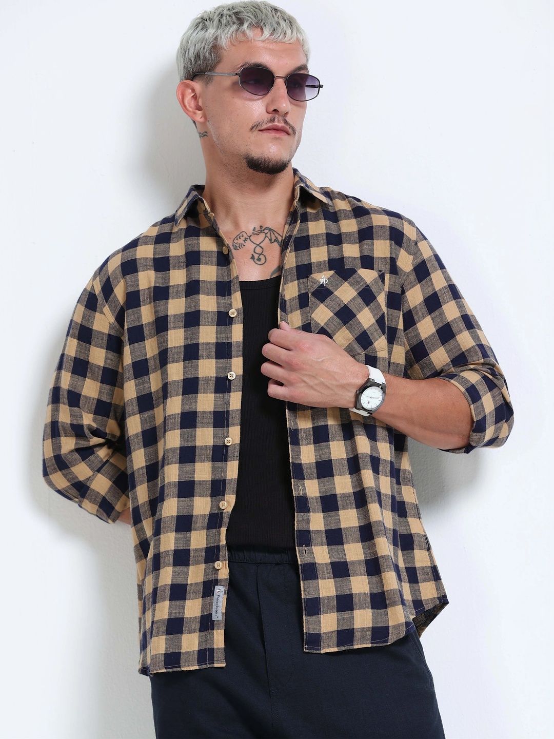 FashionDistrict Men Comfort Buffalo Checks Sheer Checked Casual Shirt