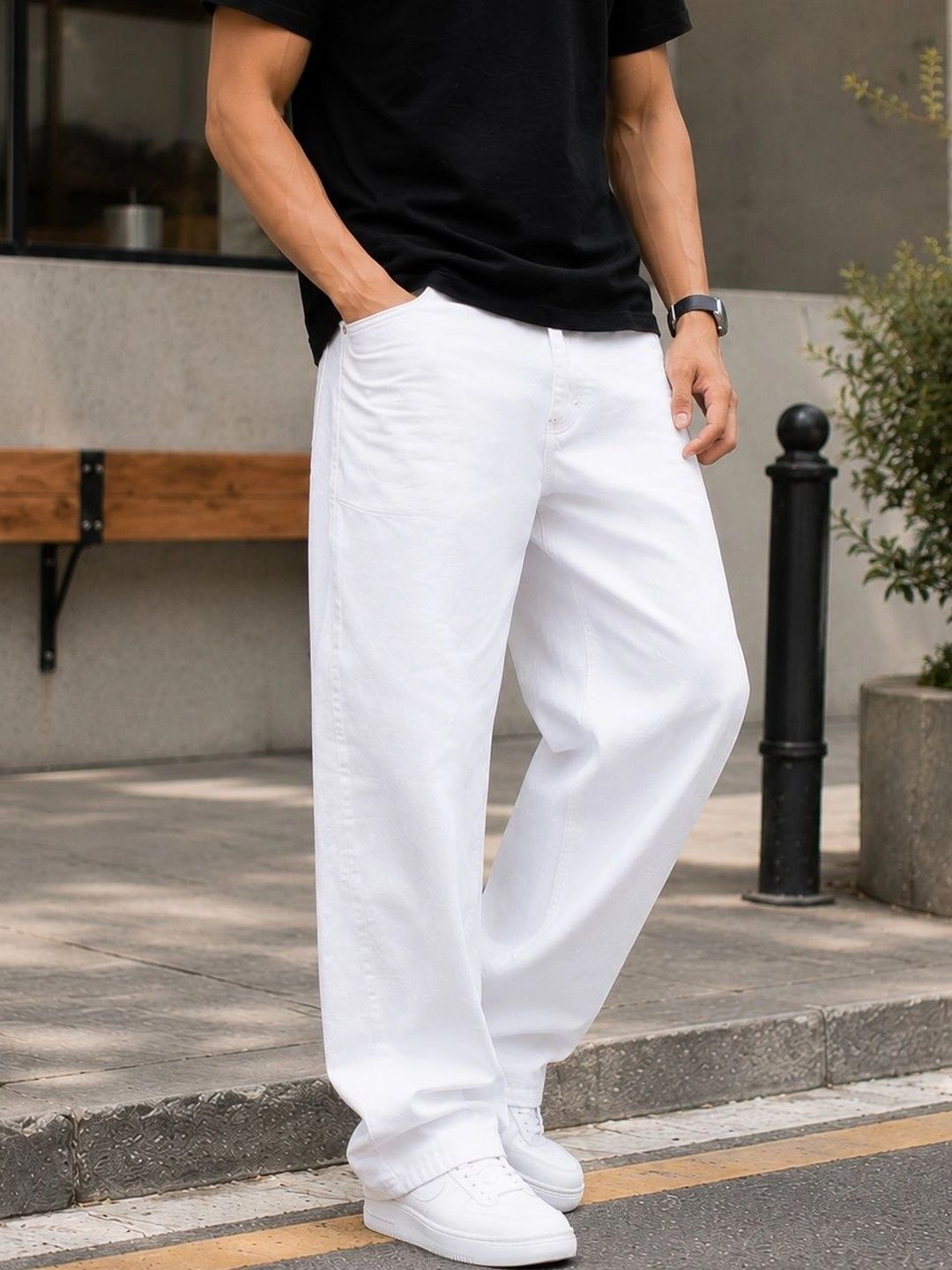 MARK VIEW Men Classic Straight Fit Mid-Rise Stretchable Jeans