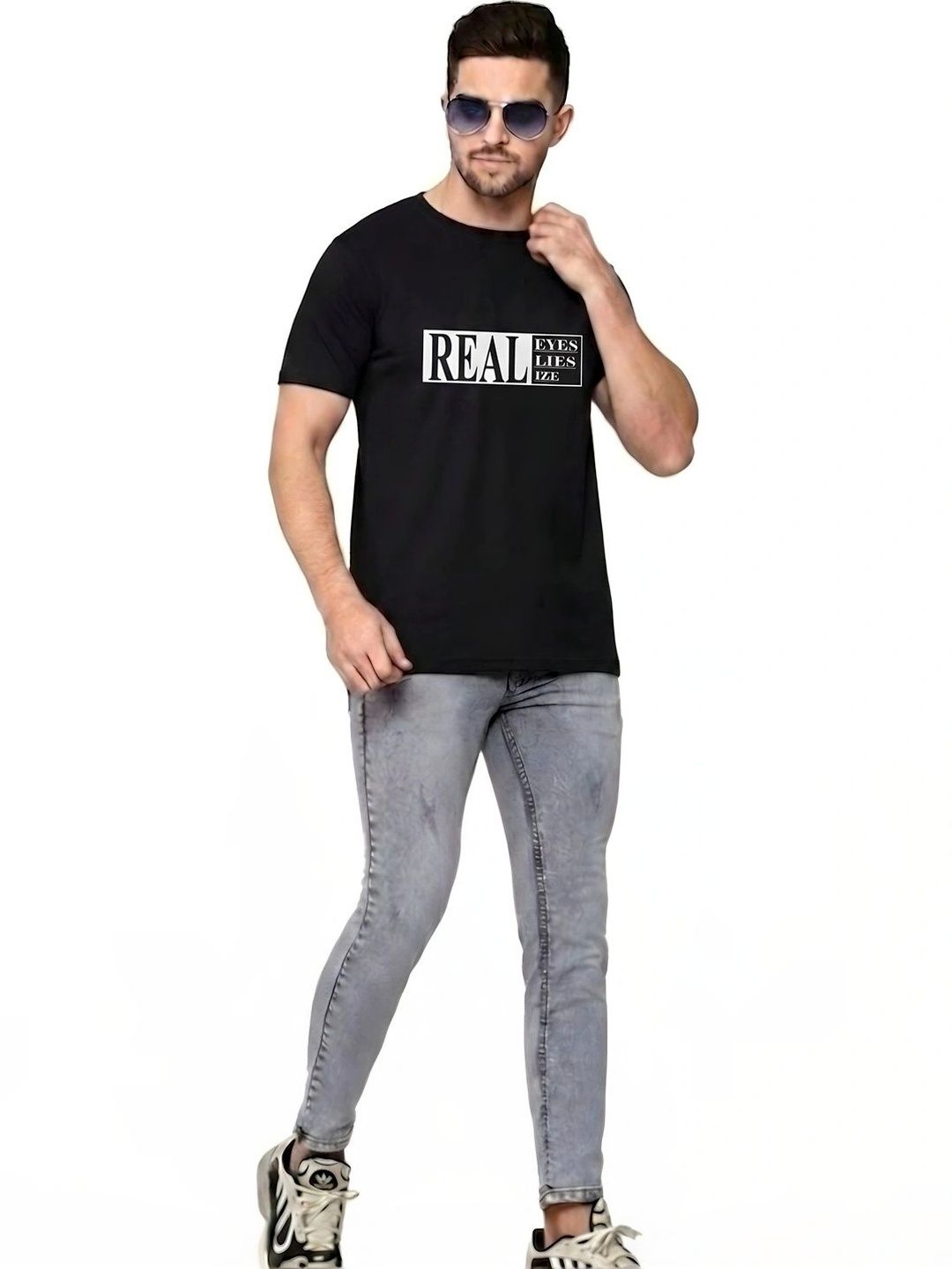 FLORA SHINE Men Typography Printed Bio Finish T-shirt