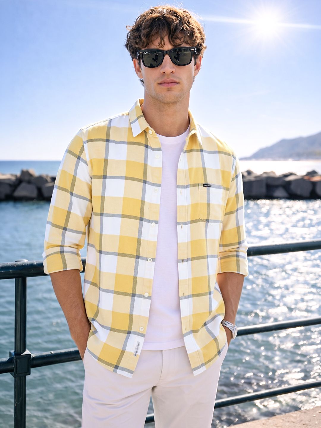 The Indian Garage Co Men Checked Cotton Casual Shirt