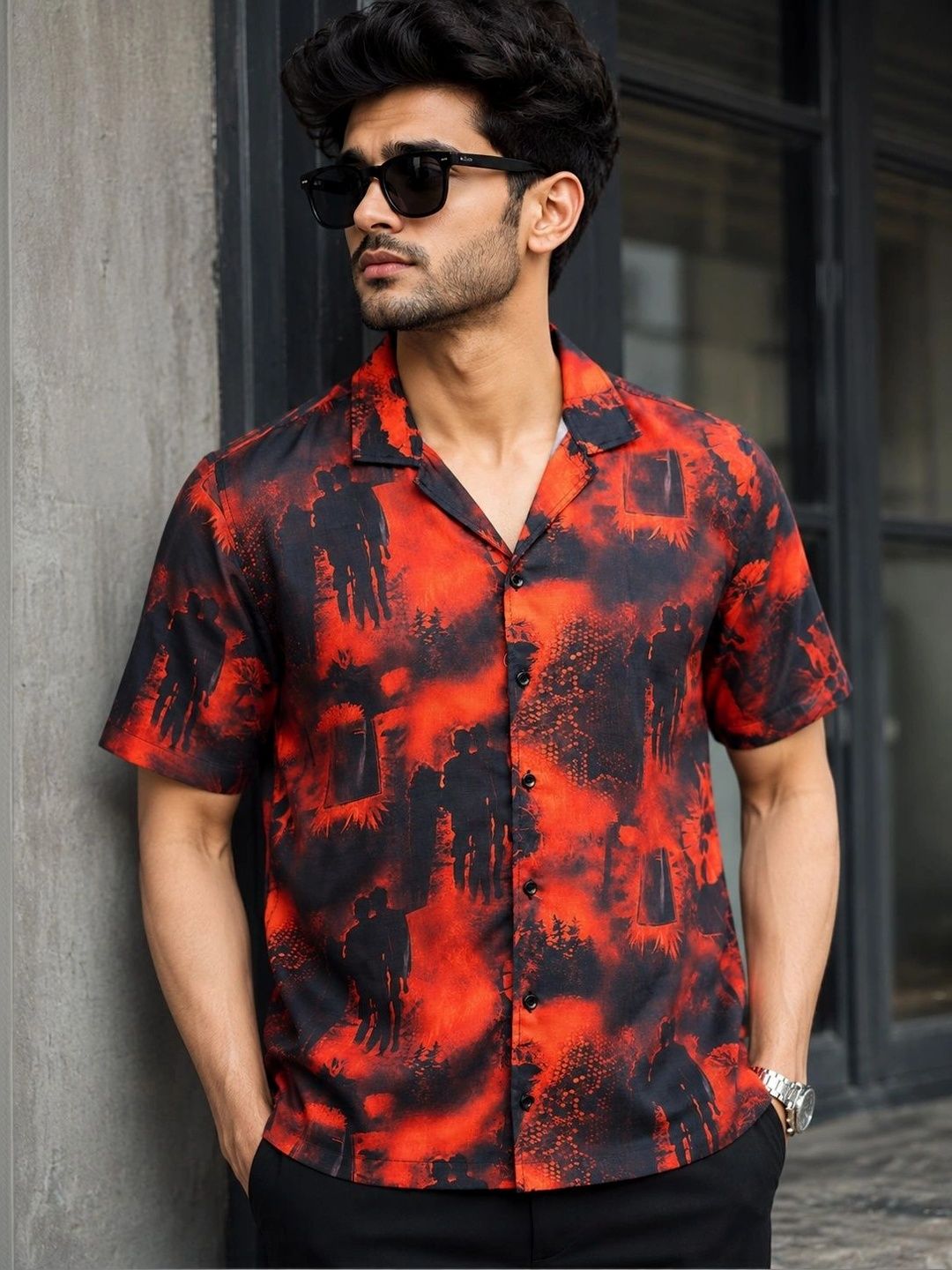 Threadsky Men Classic Printed Casual Shirt