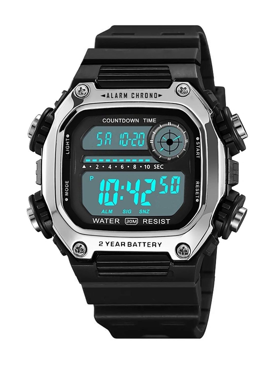 Time Up Unisex Dial & Cut Work Straps Digital Multi Function Watch 200M-110
