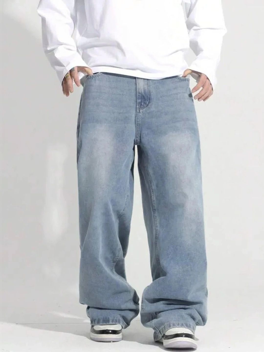Stylecast X Kotty Men Wide Leg Low-Rise Jeans