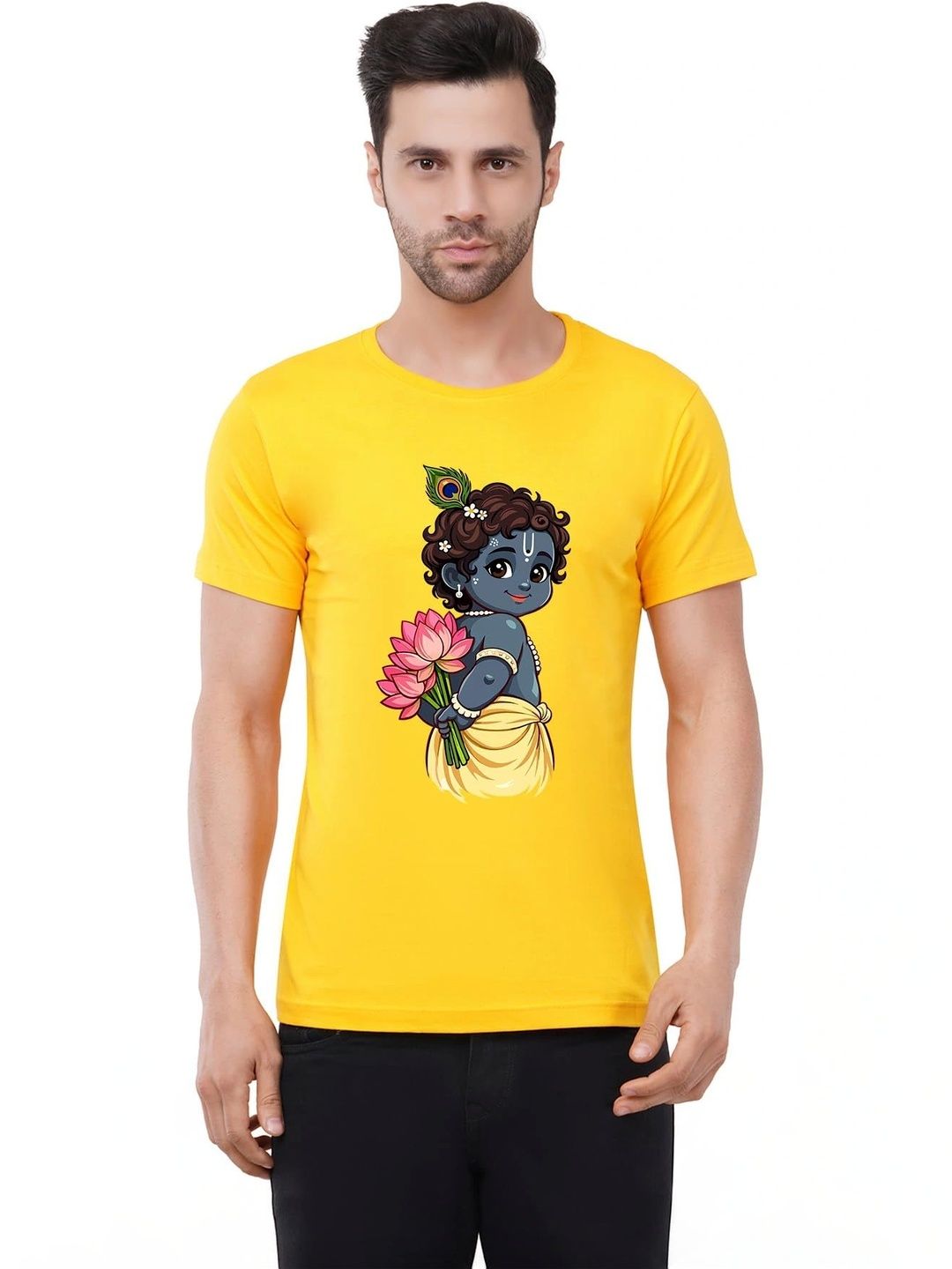 Aseria Men Little Krishna Printed T-shirt