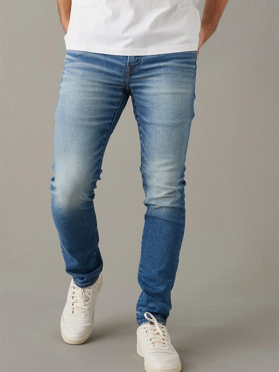 AMERICAN EAGLE OUTFITTERS American Eagle Men Blue AirFlex+ Athletic Skinny Jeans