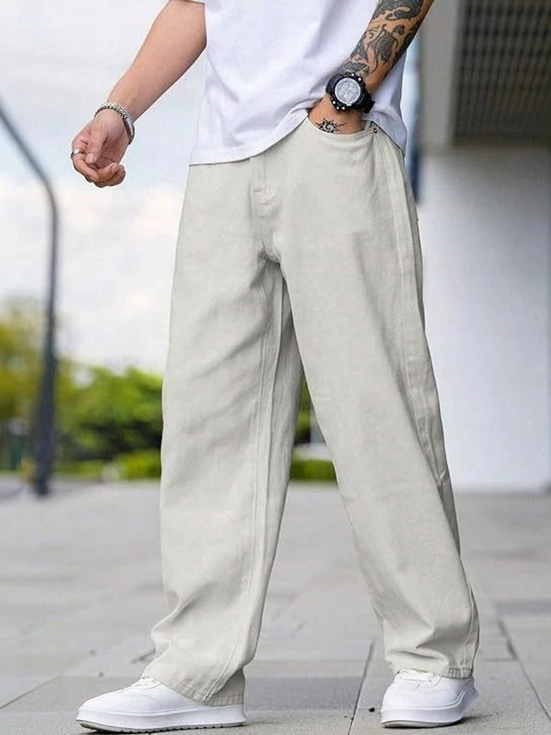 MAKPAK Men Jean Relaxed Fit Mid-Rise Stretchable Jeans