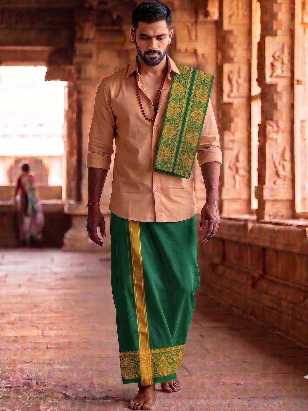Hornbill Enterprises Men Embroidered Cotton Dhoti Dhotis