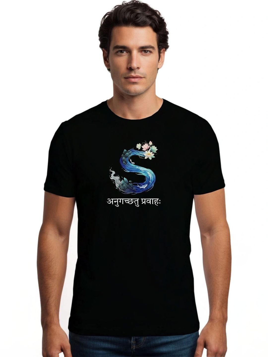 Sanaatani Men Printed Pure Cotton T-shirt