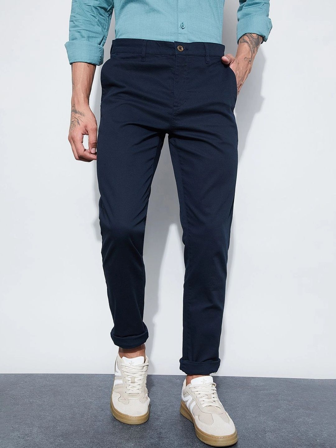 CODE by Lifestyle Men Slim Fit Easy Wash Chinos Trousers