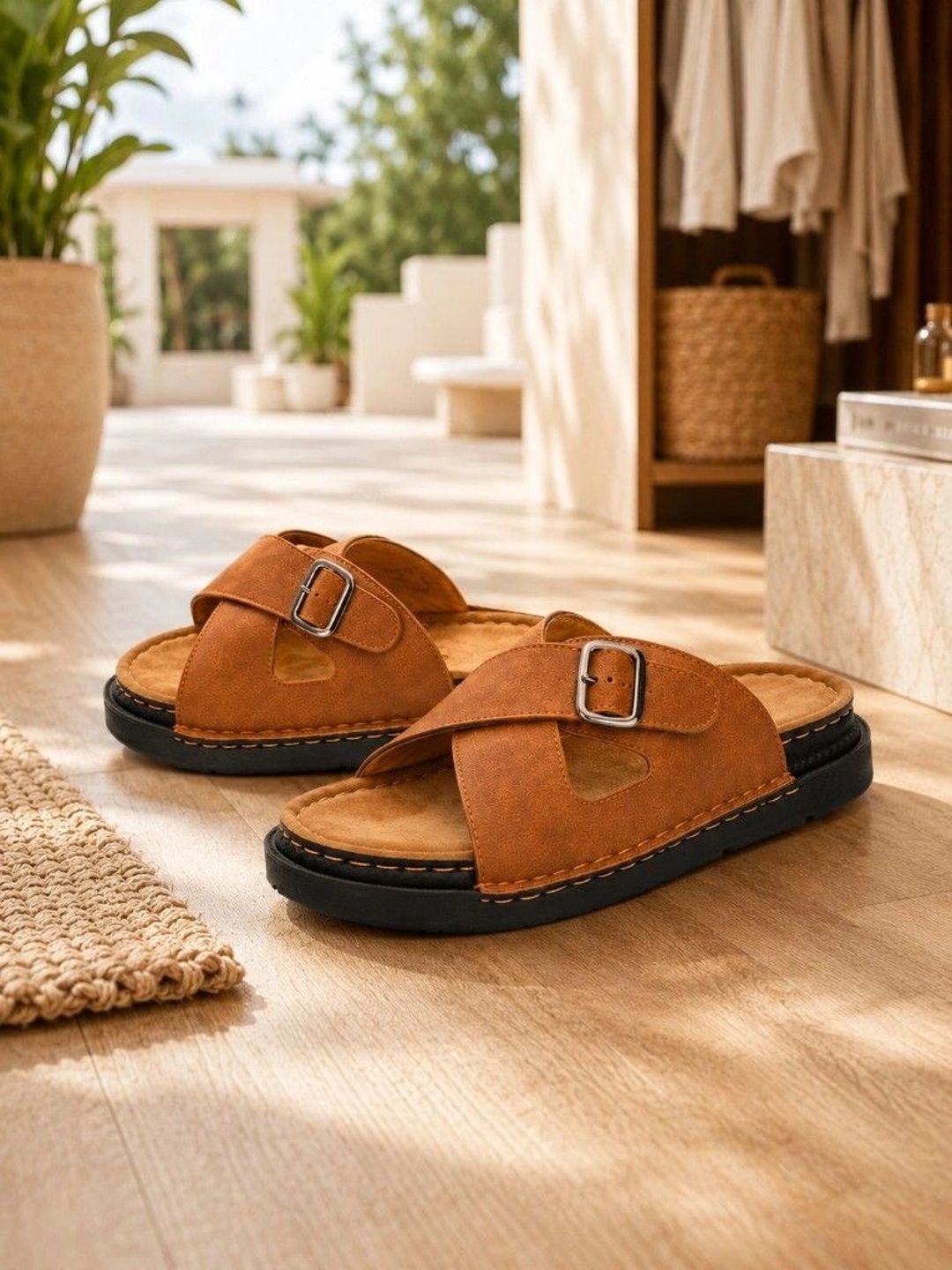 SERVER Men Suede Comfort Sandals
