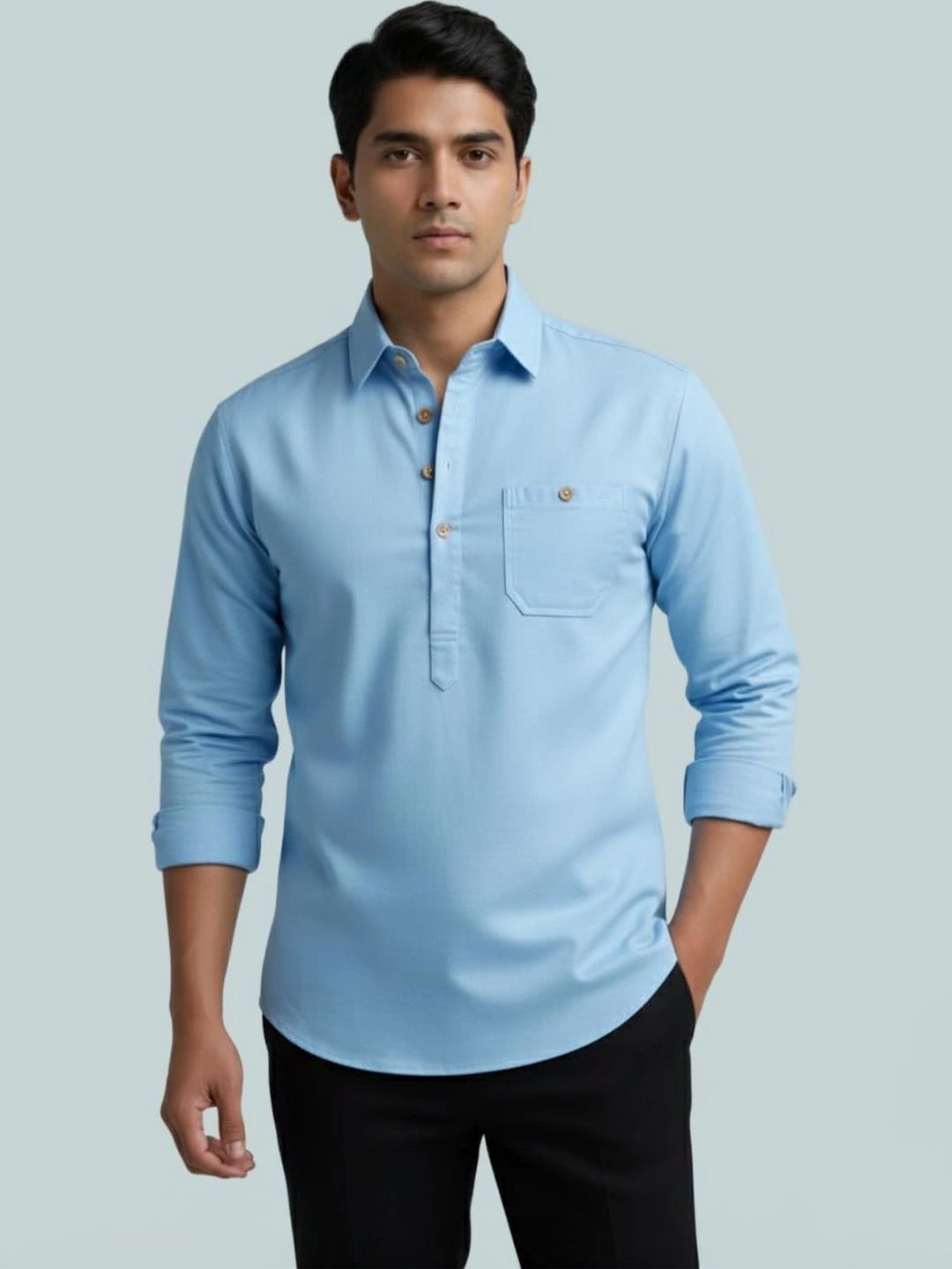 BLUE ROBED Men Kurta
