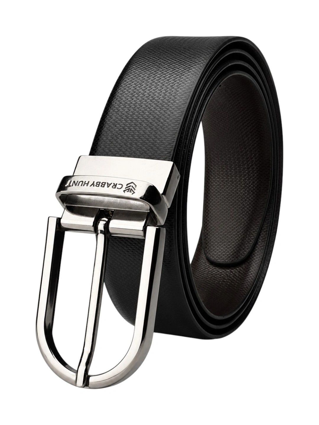 Crabby Hunt Men Leather Reversible Formal Belt