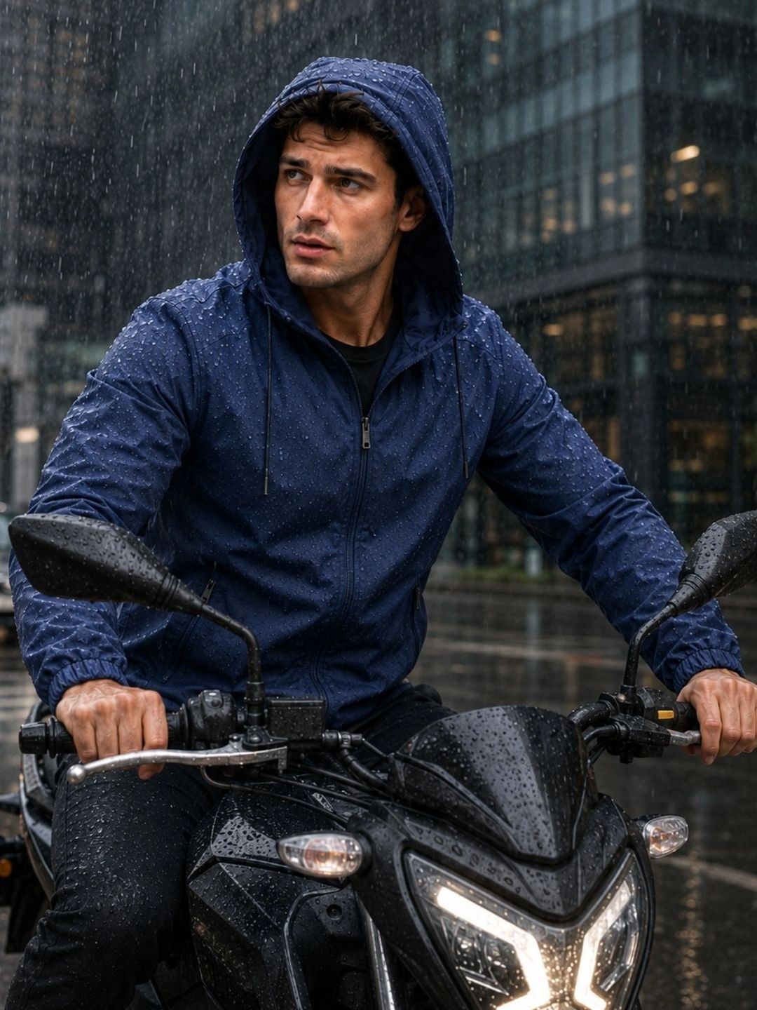 CARABA Men Hooded Rain Jacket