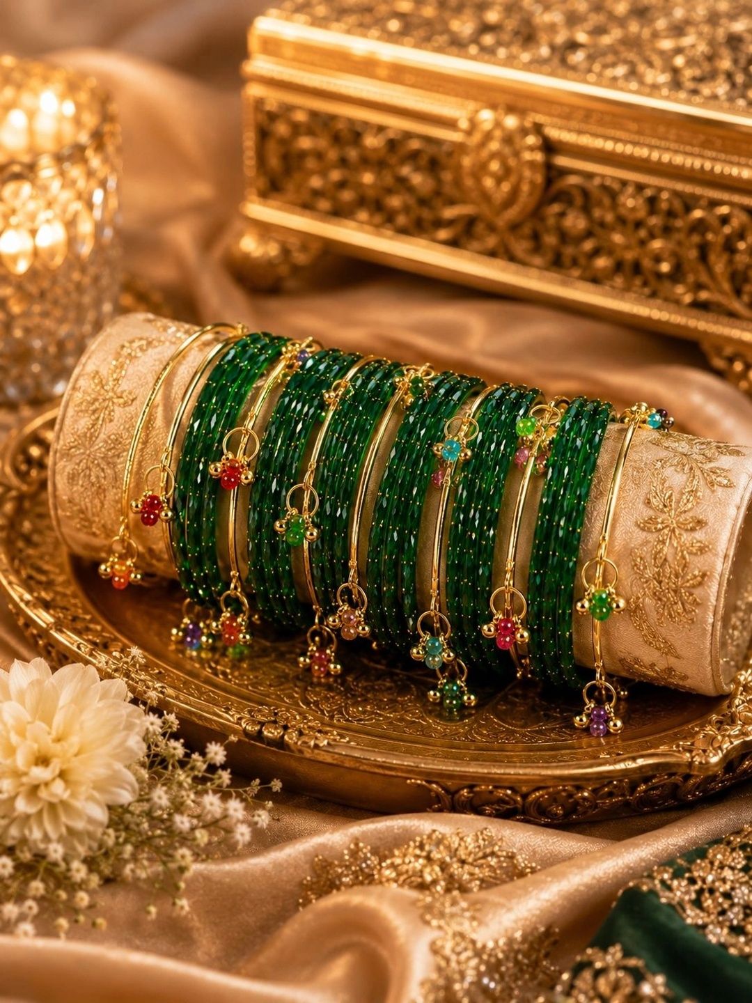 Velvet Petals Velvet Petals Set of 20 Gold-Plated Bangles