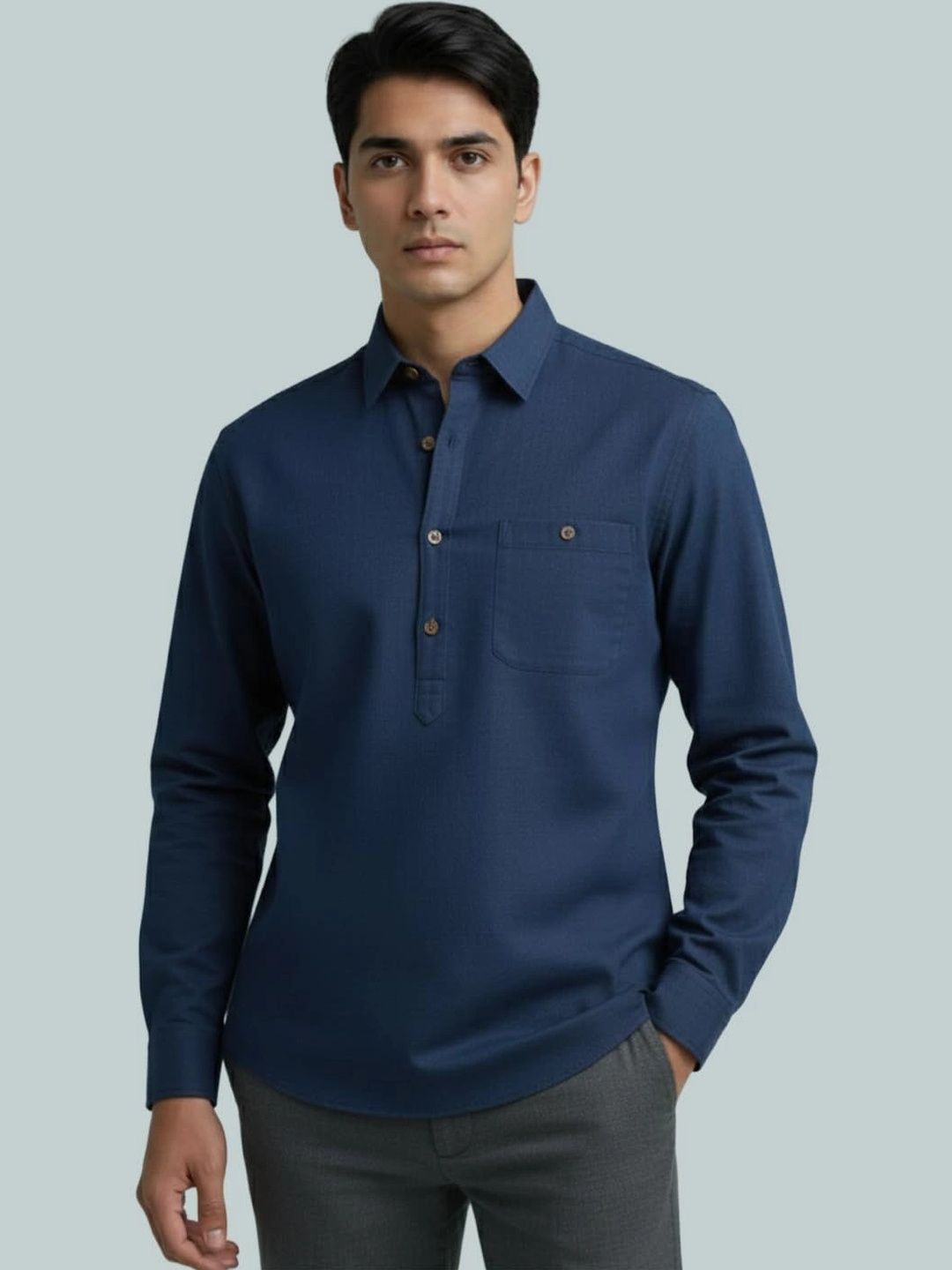 BLUE ROBED Men Kurta