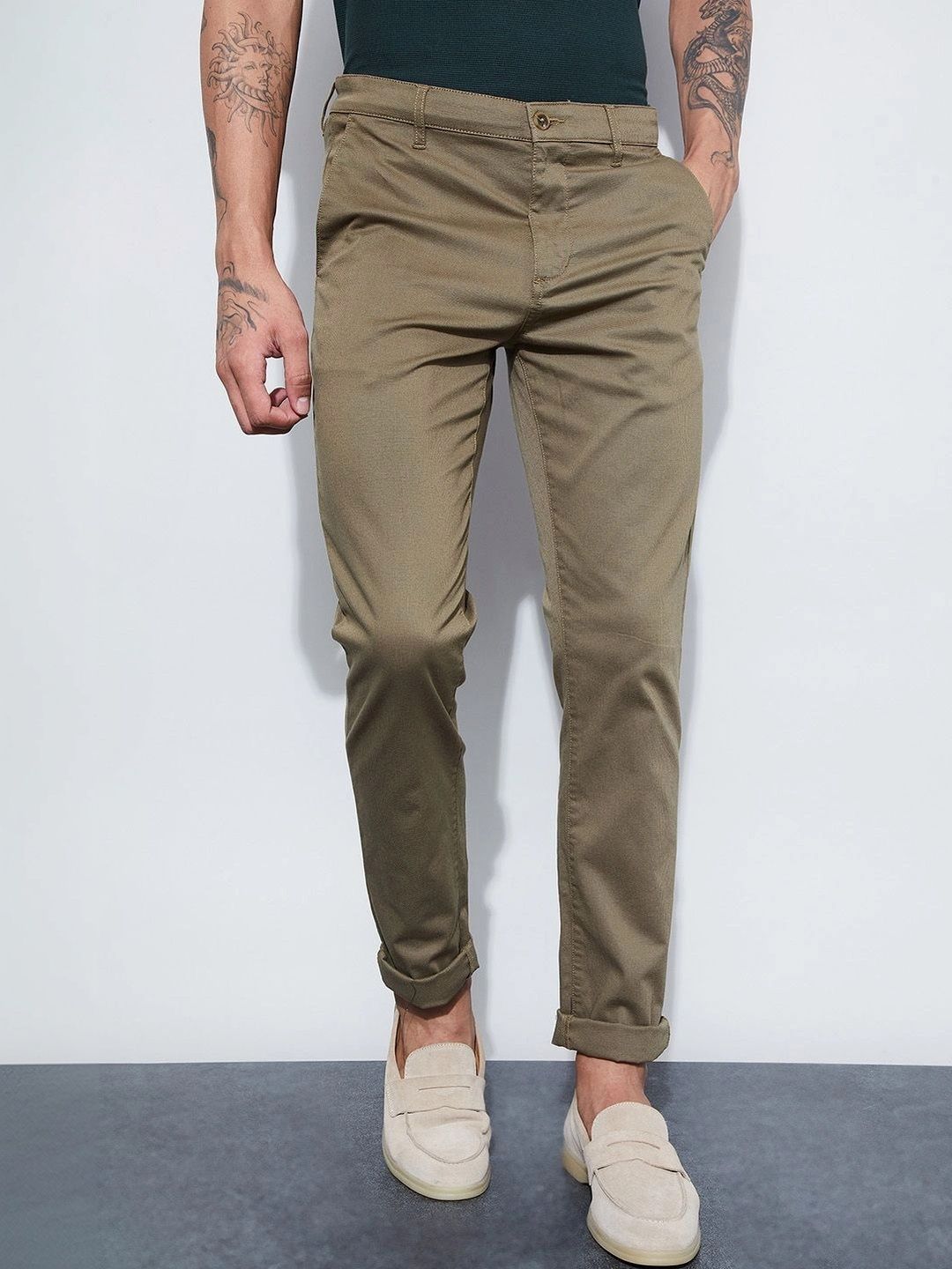 CODE by Lifestyle Men Slim Fit Easy Wash Trousers